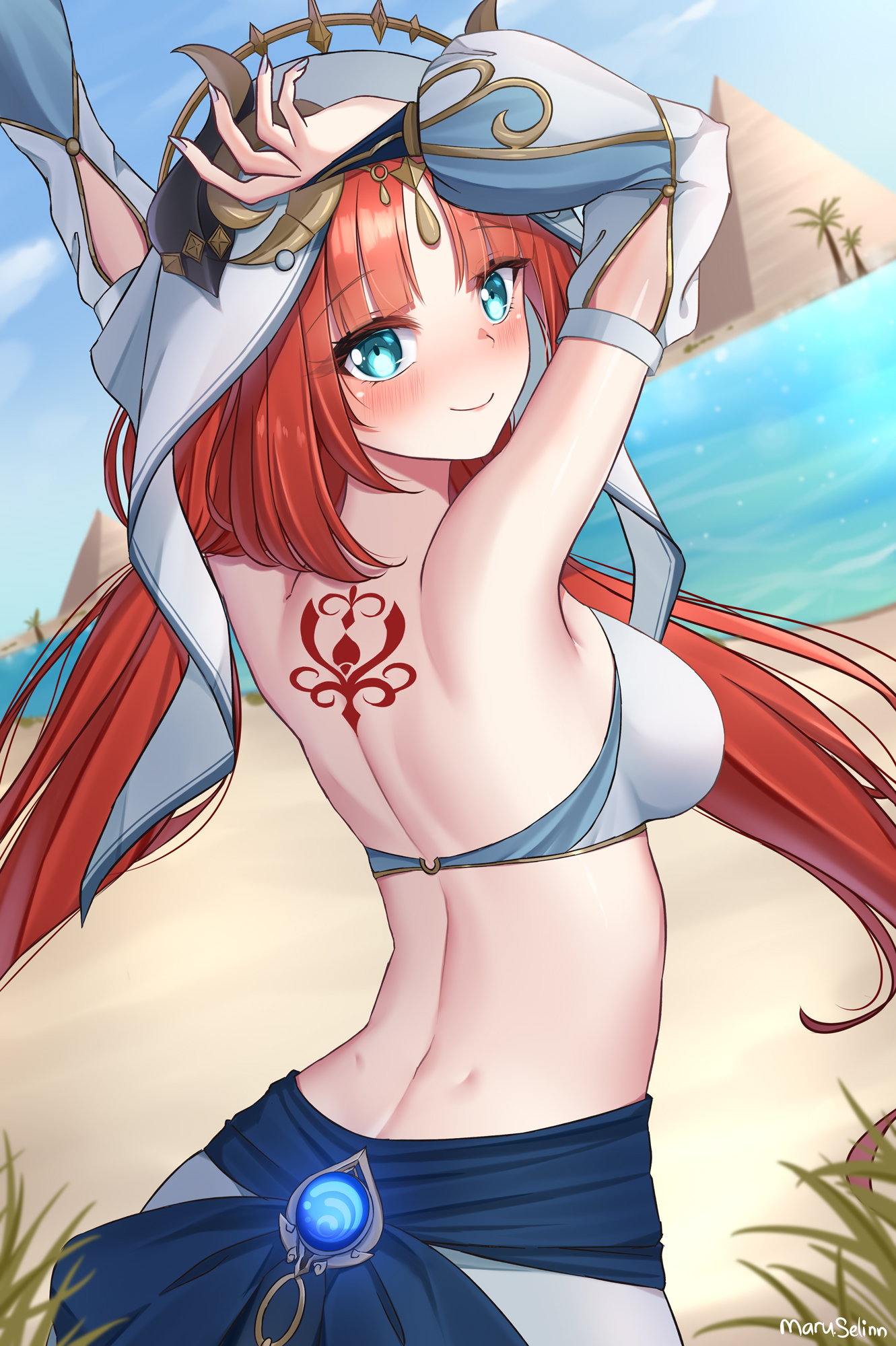 【插画美图】原神 椰羊甘雨 胡桃 双马尾兽耳少女 粉色系少女 插画特辑 P站美图-第3张