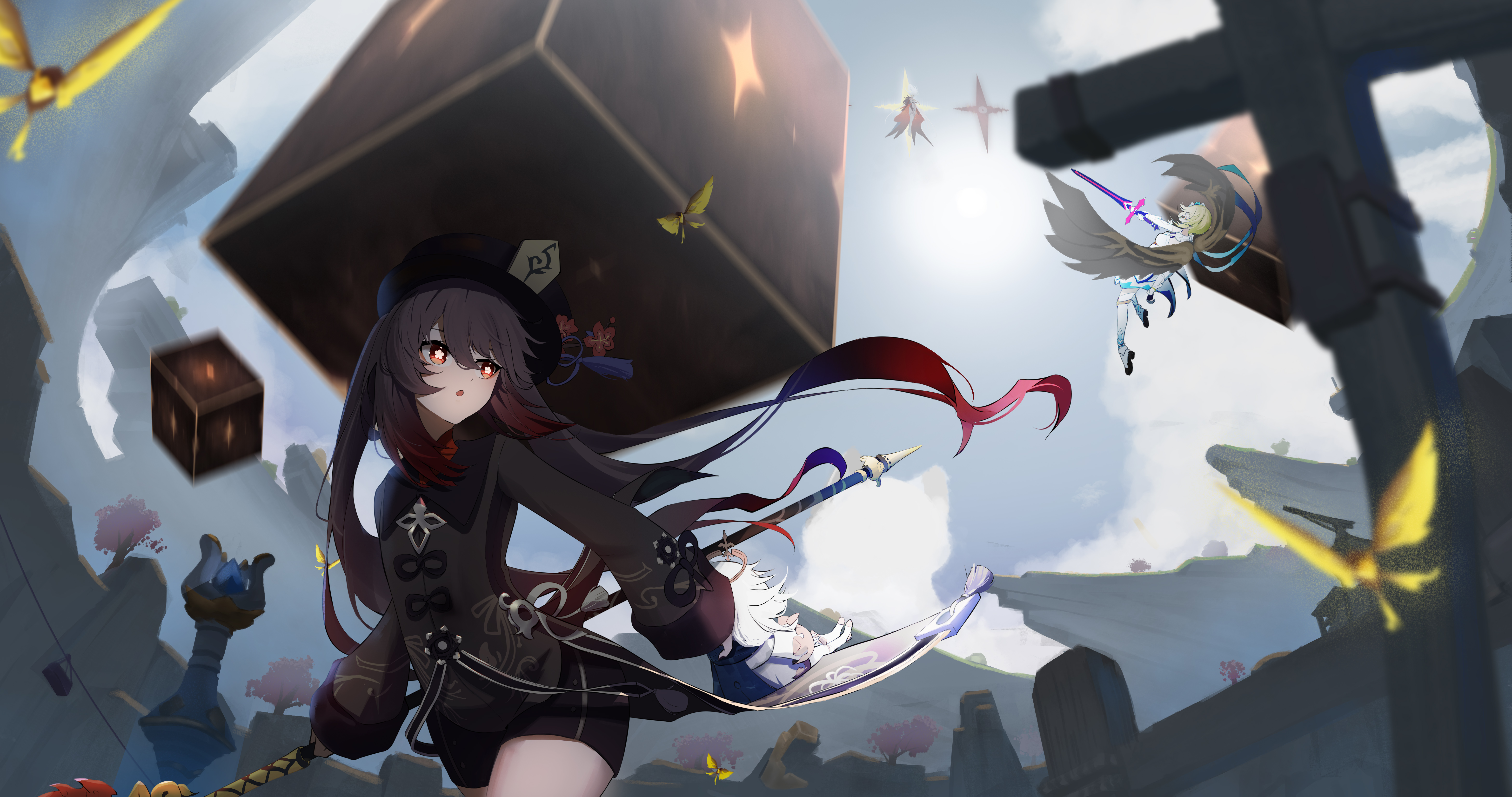 【插画美图】原神 椰羊甘雨 胡桃 双马尾兽耳少女 粉色系少女 插画特辑 P站美图-第9张