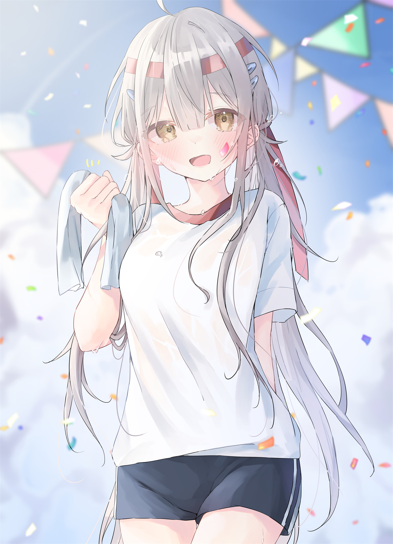 【插画美图】蓝天 白云 比基尼妹子 向日葵少女 夏日美图推荐 P站美图-第2张