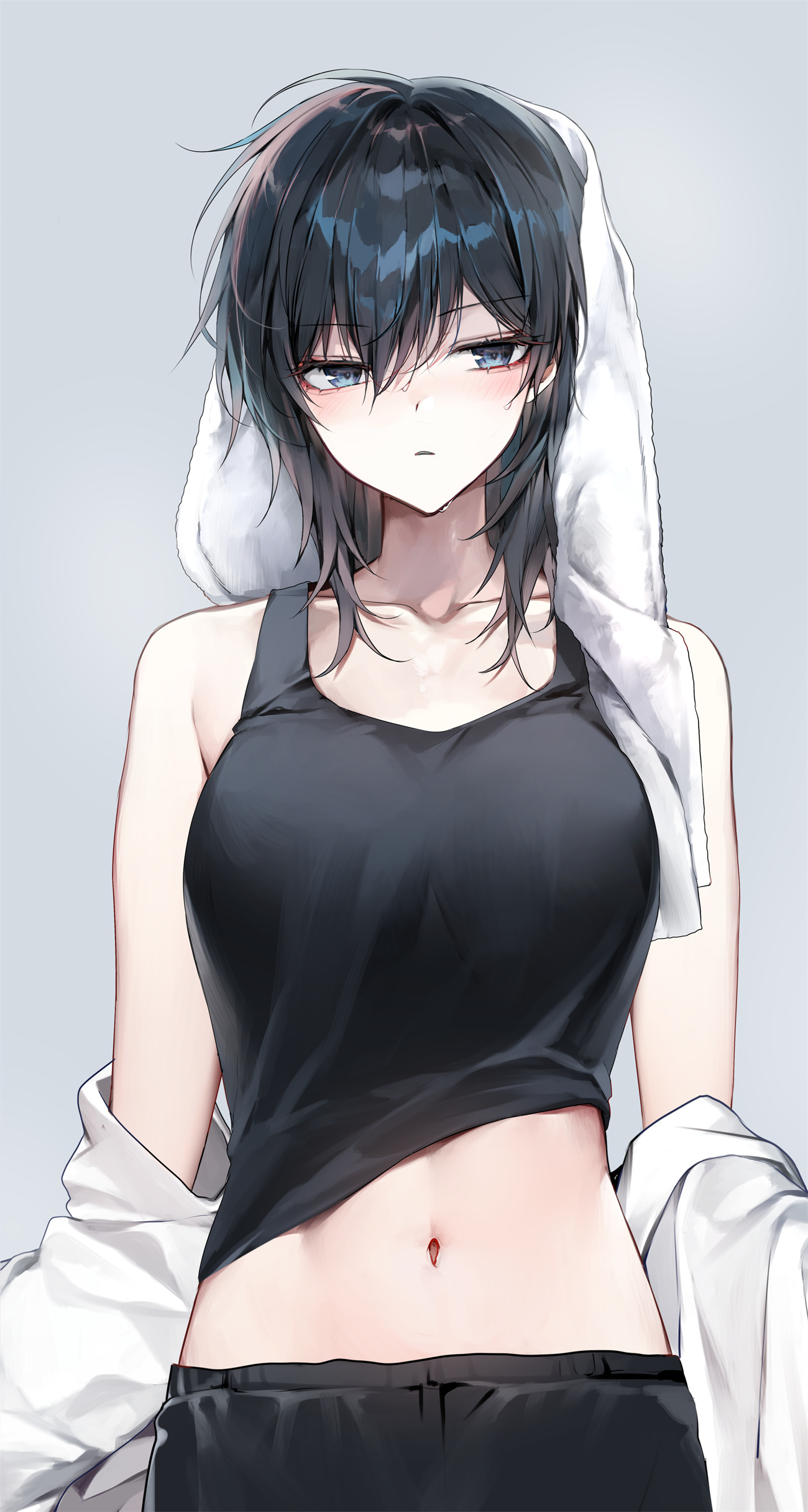 【插画美图】短发美少女 御姐 黑色连衣裙 帅气美女 女高中生 制服少女原创插画特辑 P站美图-第1张