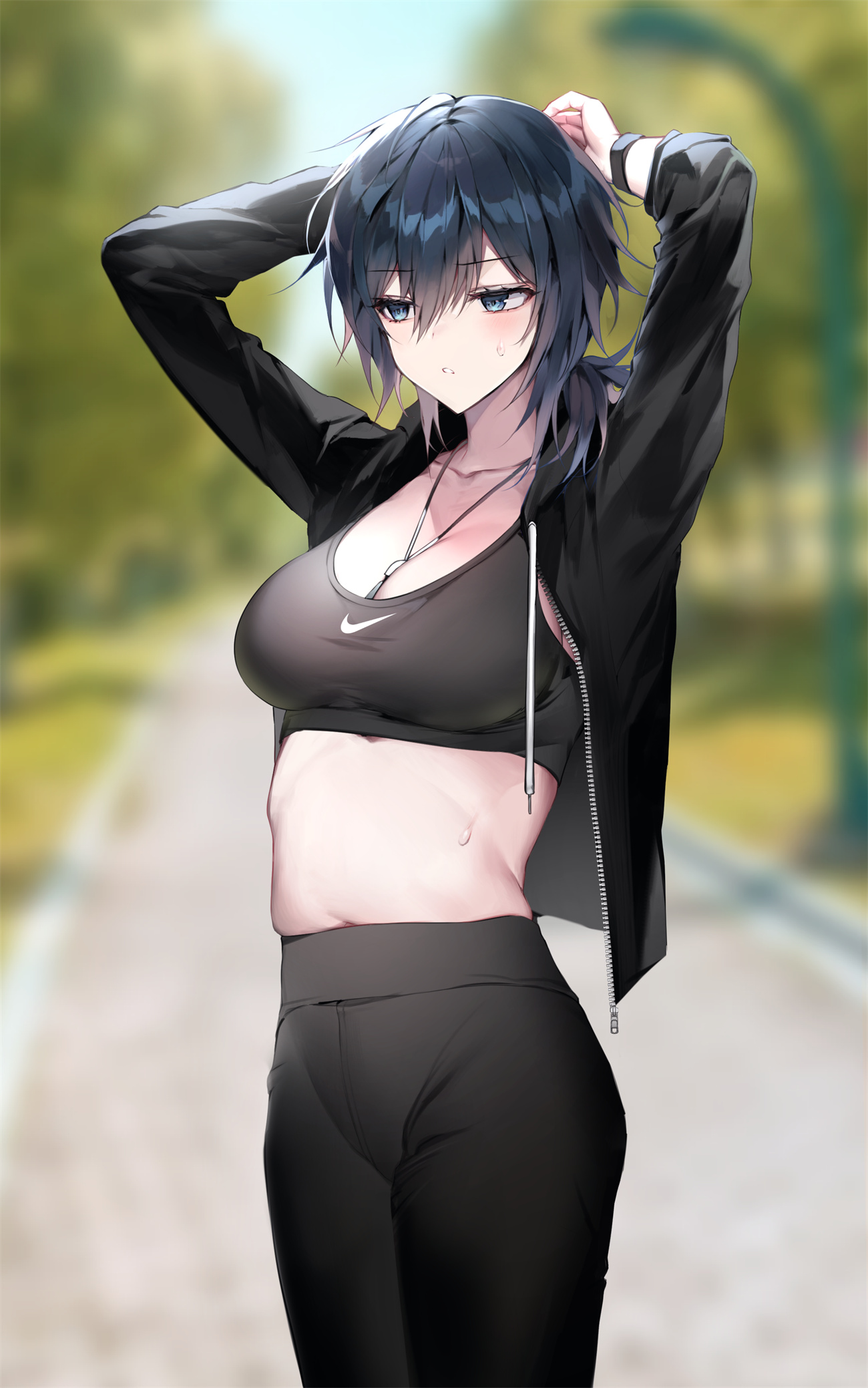 【插画美图】短发美少女 御姐 黑色连衣裙 帅气美女 女高中生 制服少女原创插画特辑 P站美图-第9张