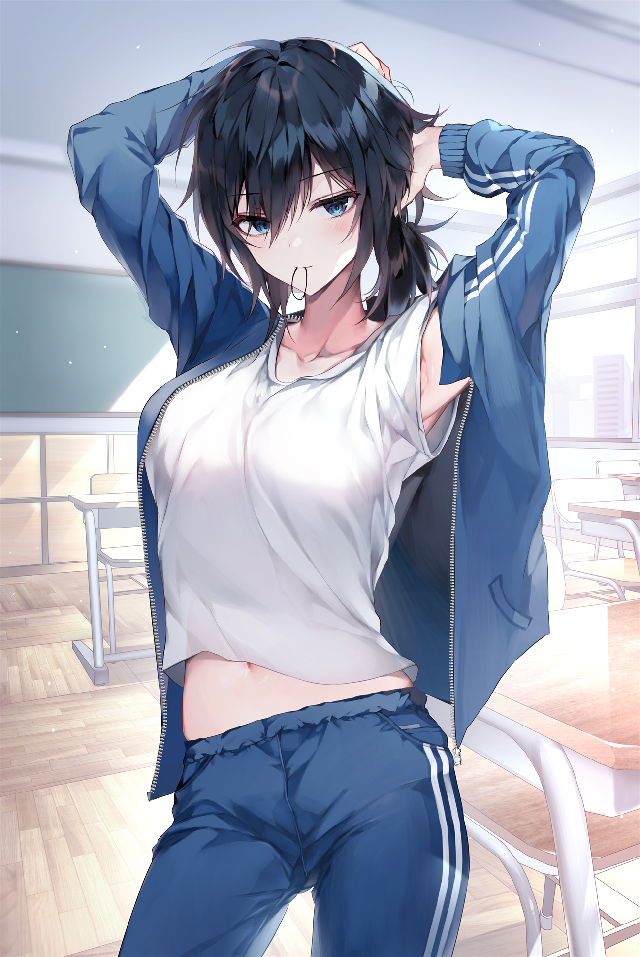【插画美图】短发美少女 御姐 黑色连衣裙 帅气美女 女高中生 制服少女原创插画特辑 P站美图-第14张