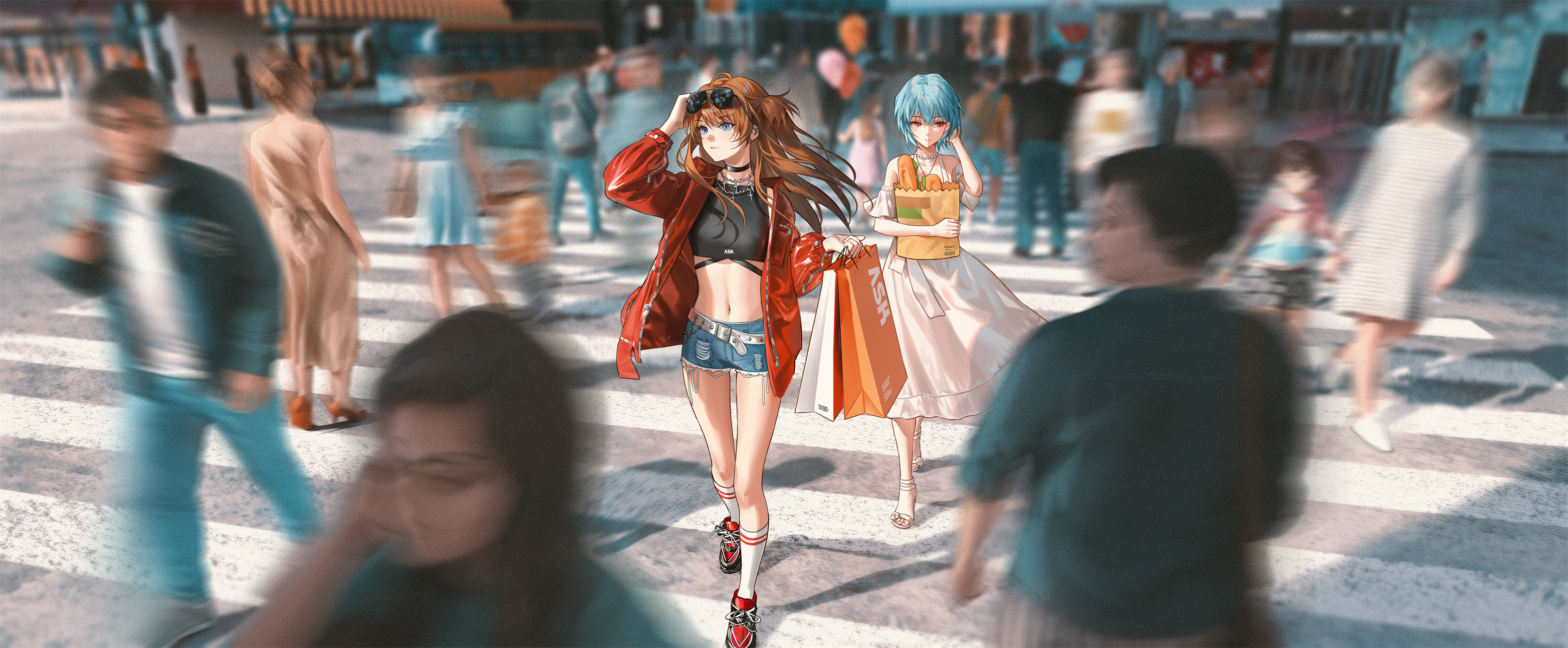 【插画美图】新世纪福音战士 三无少女 绫波丽和天才儿童明日香同人插画特辑 P站美图-第3张