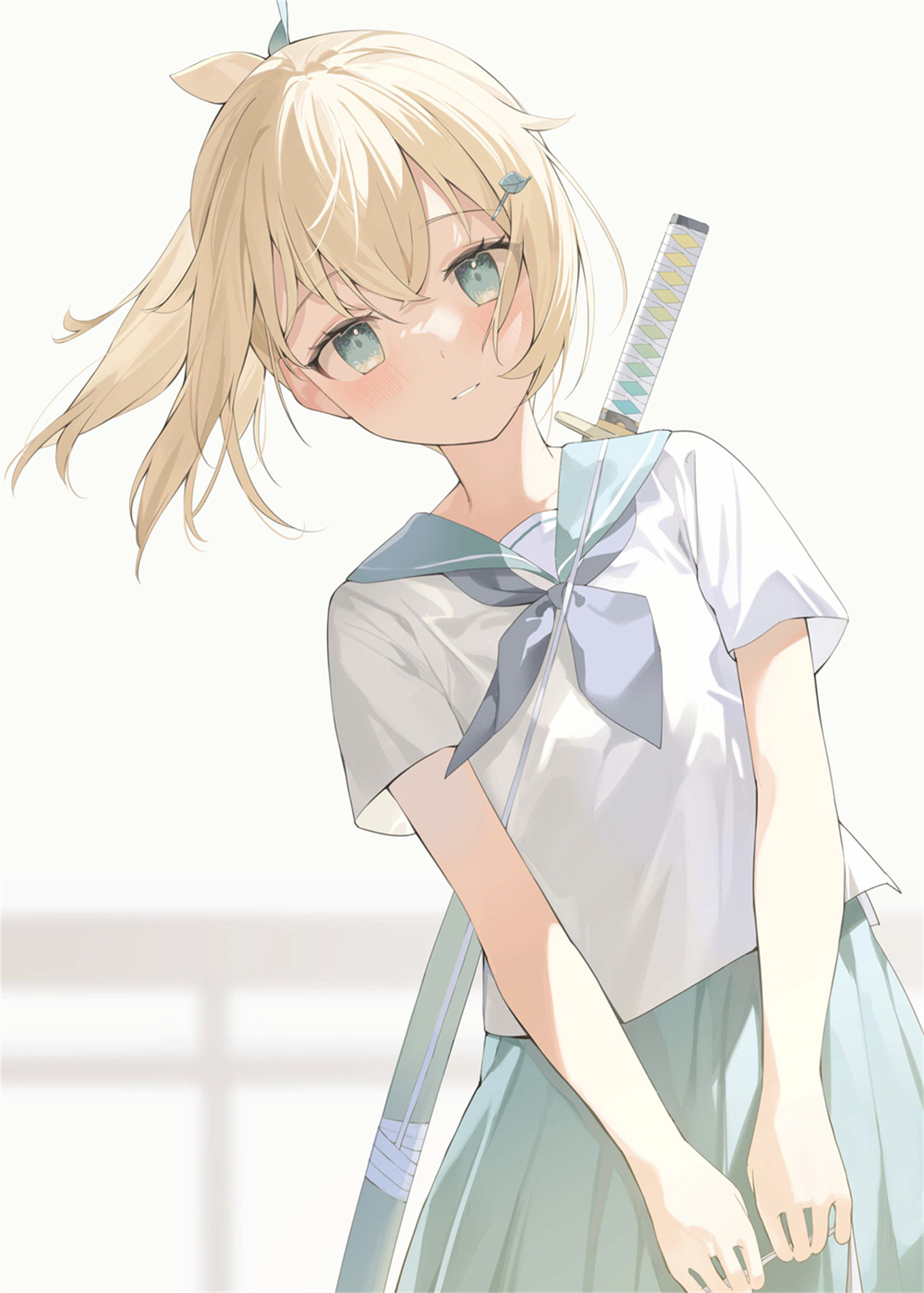 插画美图 虚拟Youtuber  风真伊吕波 女校学生 水手服@はな森 P站美图-第1张