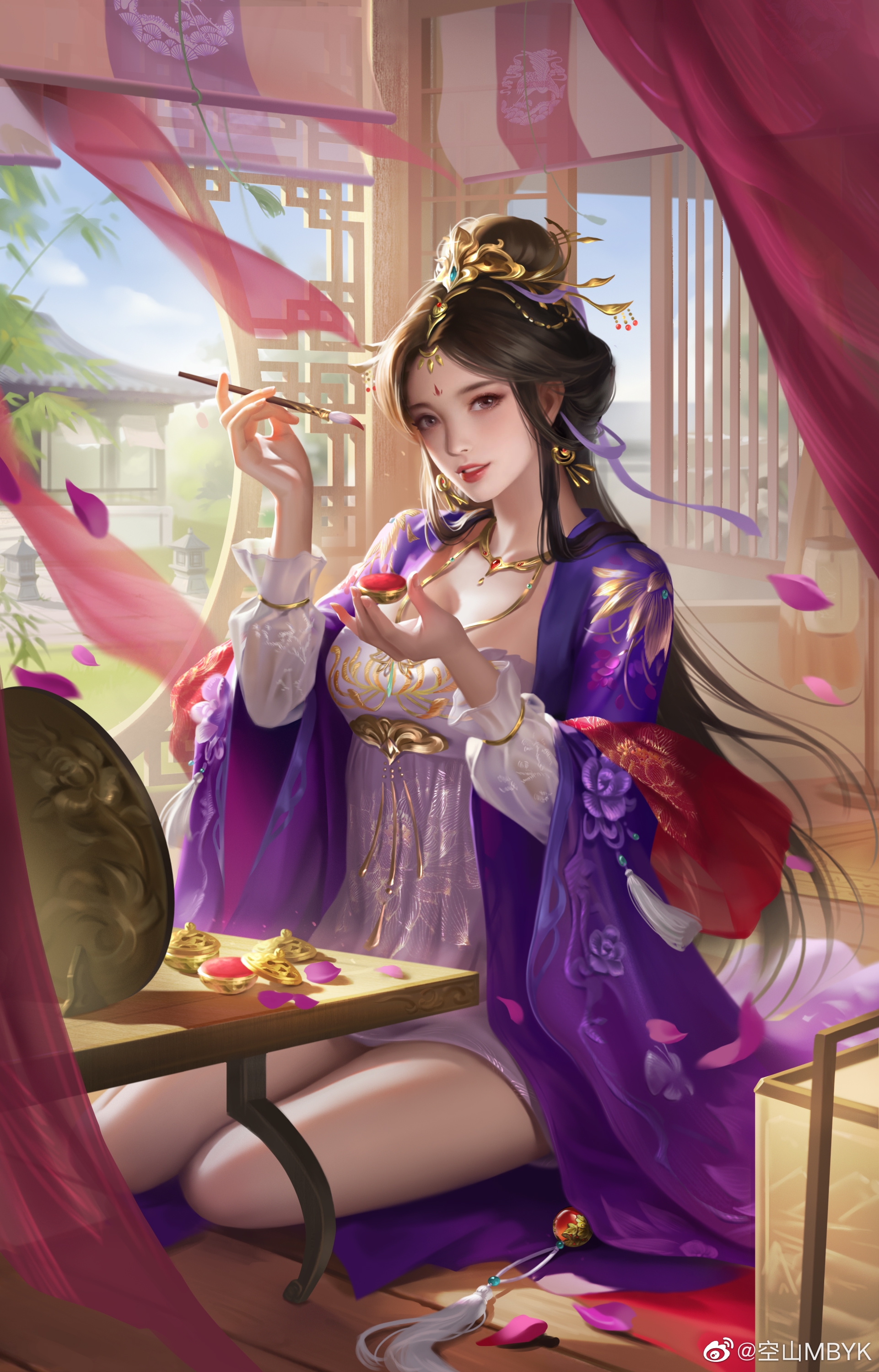 插画美图 日服手游，古风少女 游戏插画 手机壁纸 手机壁纸-第1张