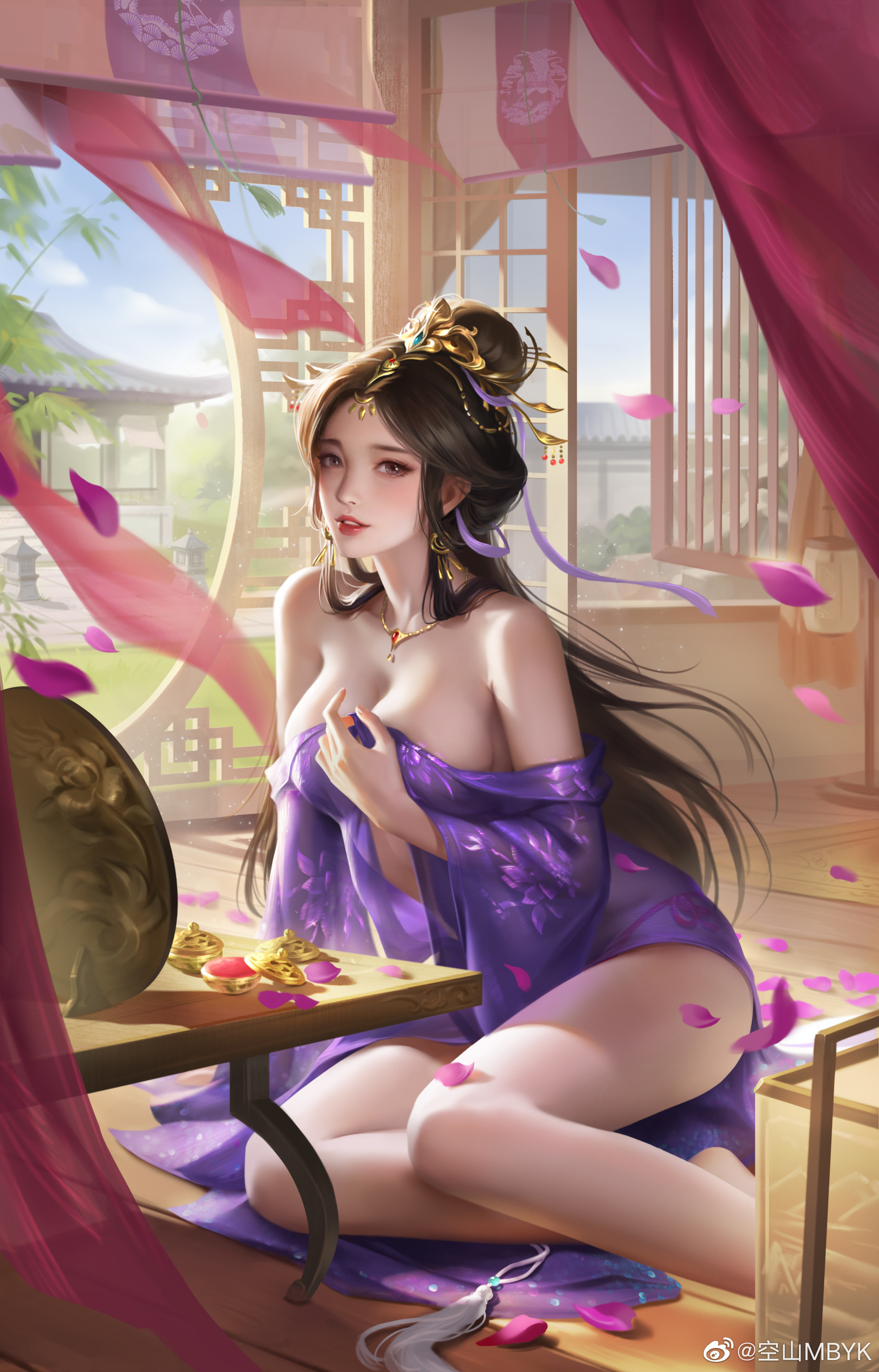 插画美图 日服手游，古风少女 游戏插画 手机壁纸 手机壁纸-第2张
