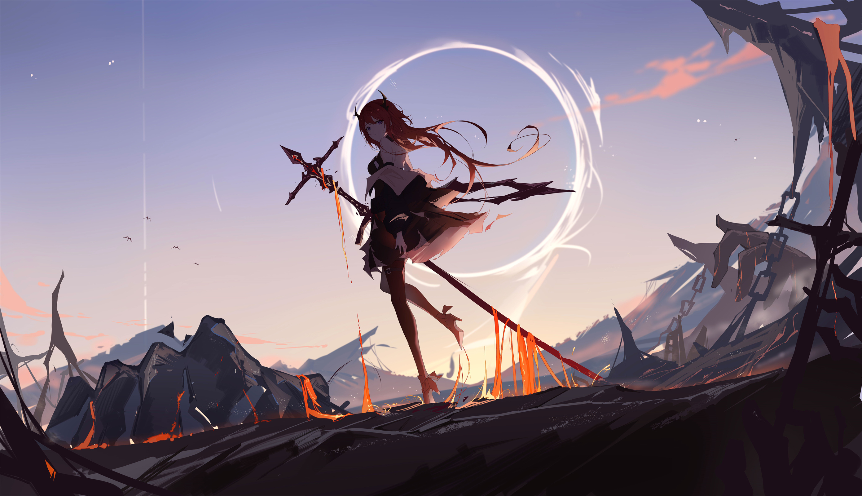 【美图插画】神秘的萨卡兹少女 明日方舟 史尔特尔同人插画特辑 P站美图-第3张