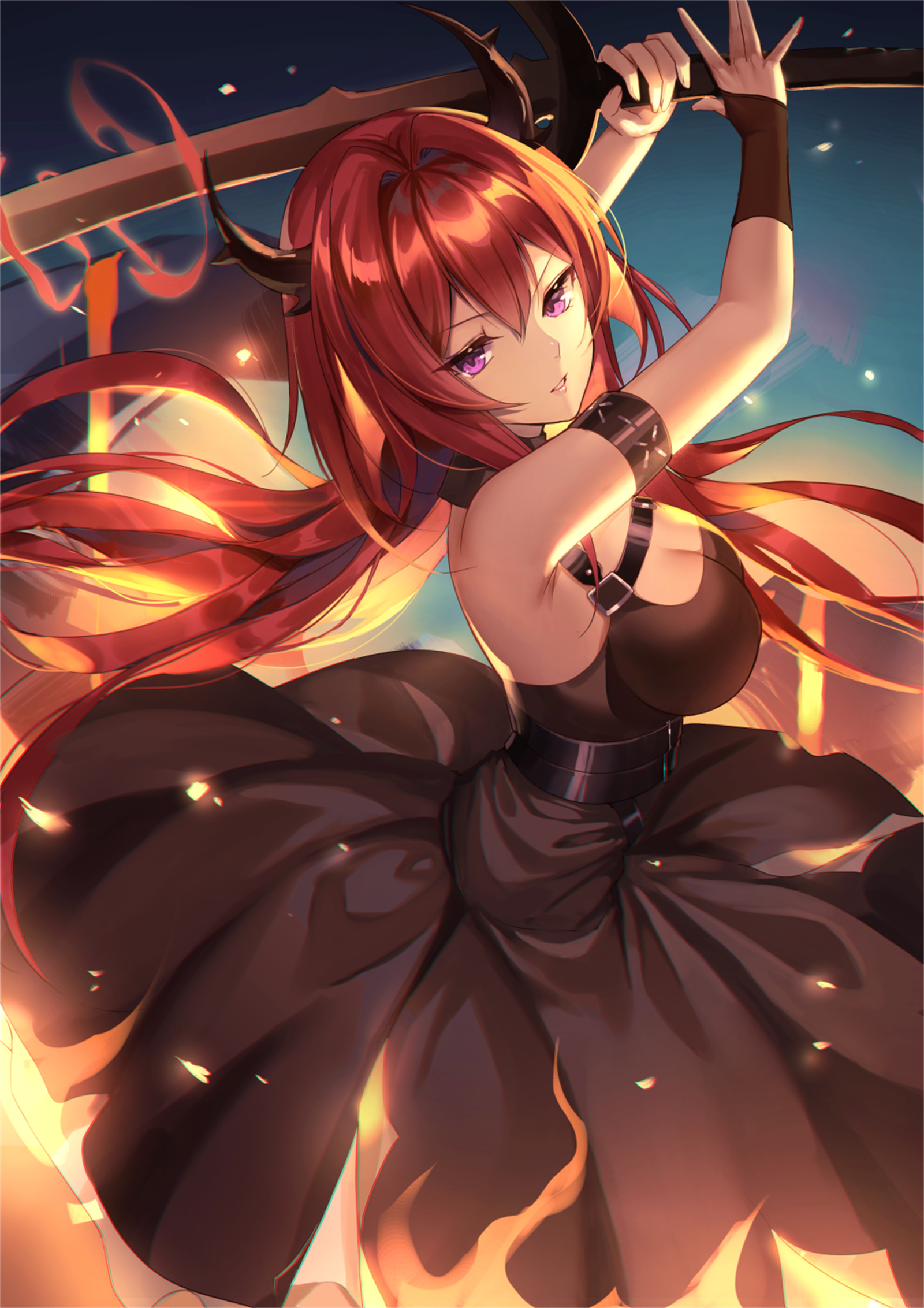 【美图插画】神秘的萨卡兹少女 明日方舟 史尔特尔同人插画特辑 P站美图-第6张