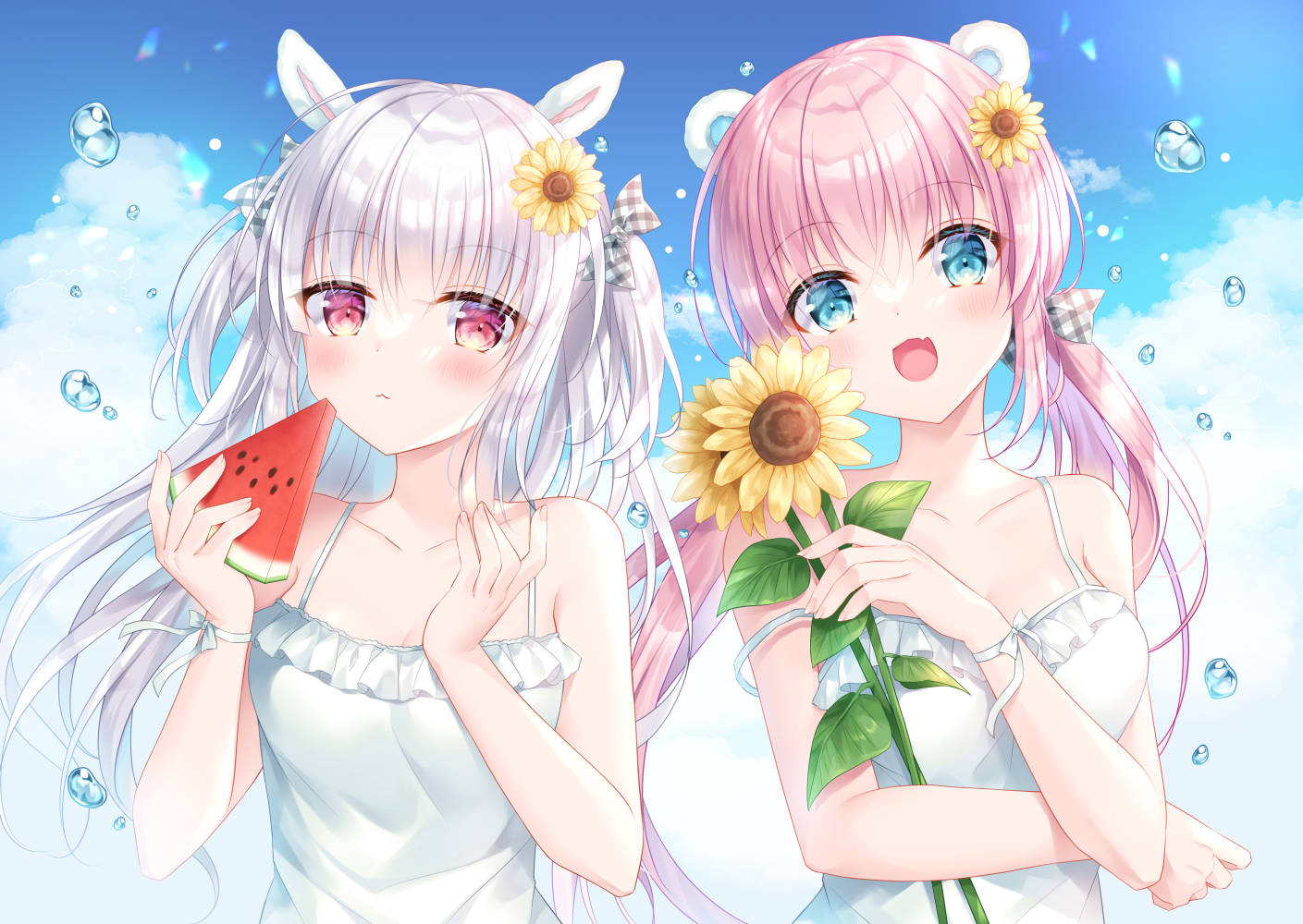 【P站画师】泳装少女 猫娘 画风细腻的日本小日向ほしみ插画师的作品 P站美图-第13张