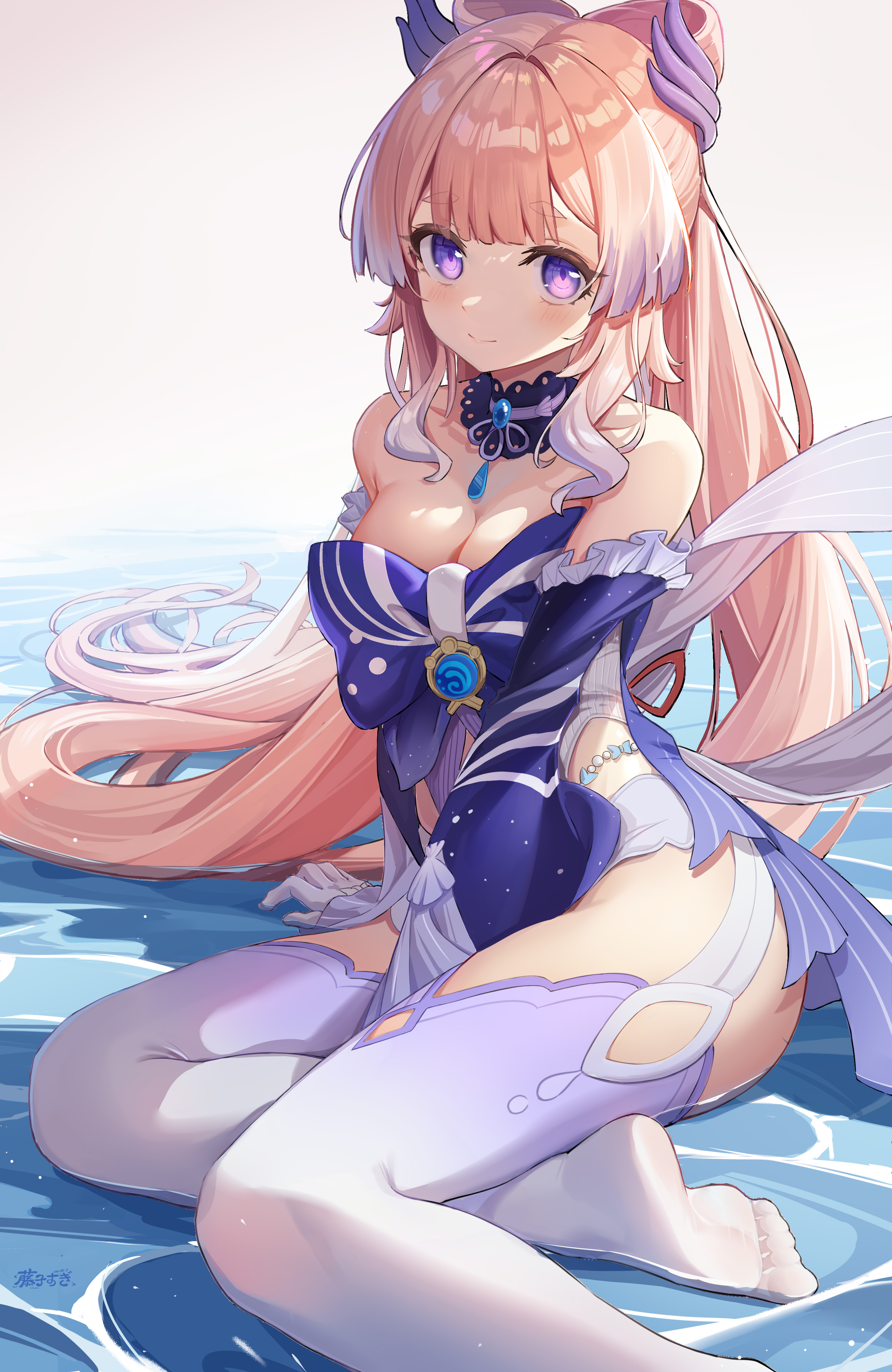 【插画美图】现人神巫女 原神 珊瑚宫心海同人插画特辑 第二期 P站美图-第4张