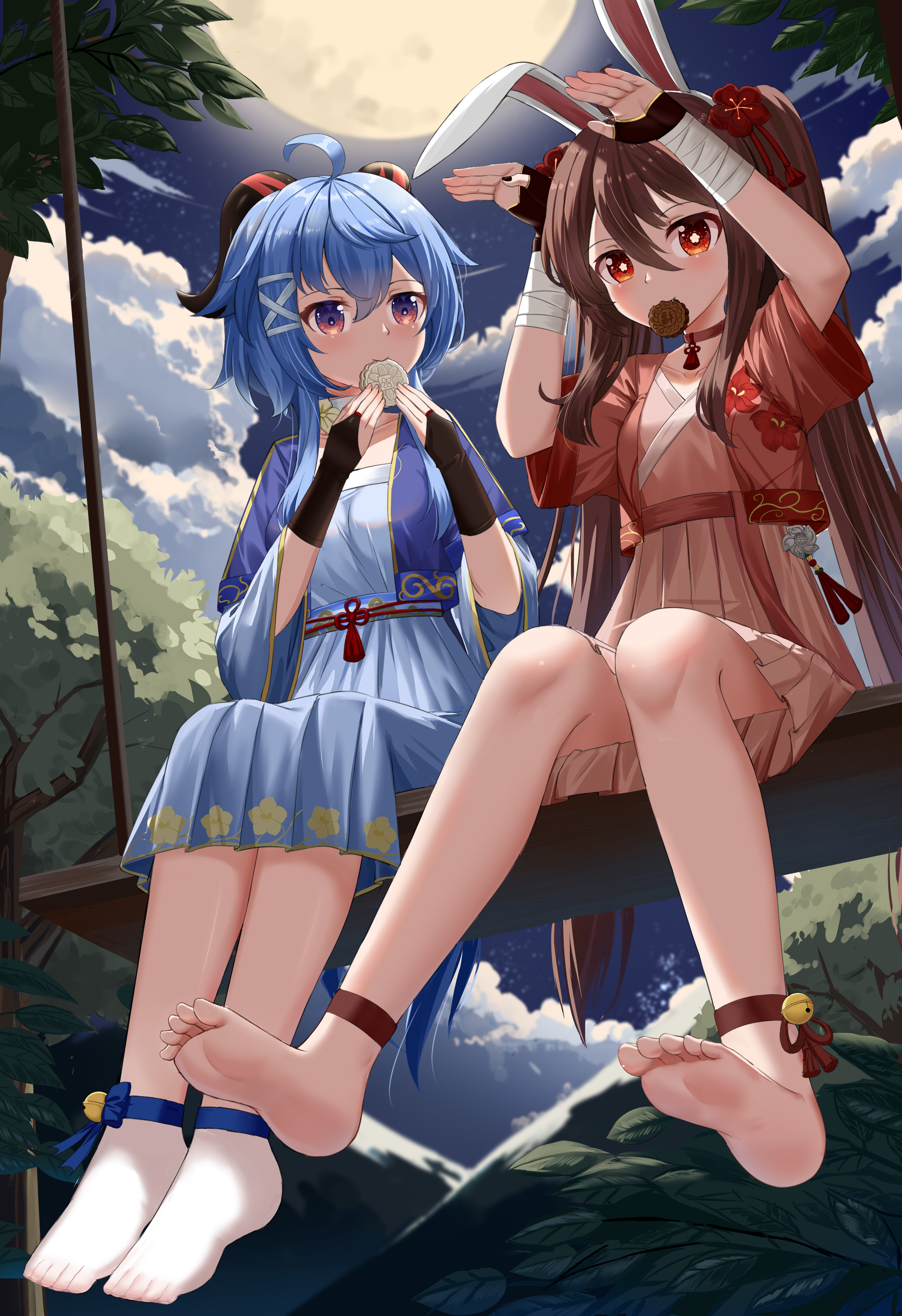 【插画美图】汉服胡桃和甘雨 布洛妮娅 初音未来 砂狼 今日美图插画集 P站美图-第6张