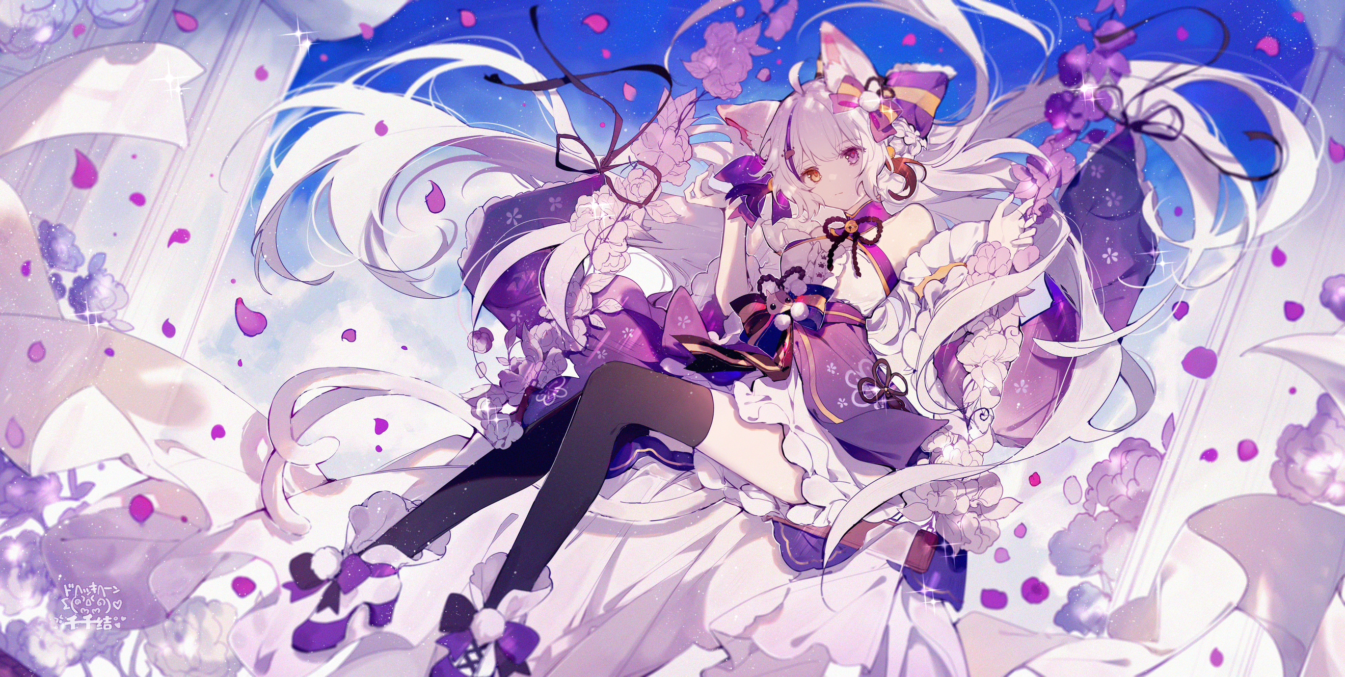 【P站画师】全是可爱的猫耳萌妹 中国美女画师千千結的插画作品 P站画师-第1张