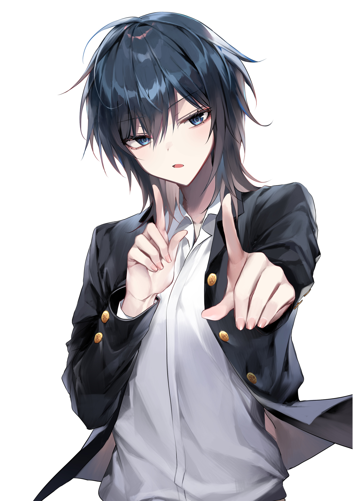P站插画 美图 原创 恋ダンス 黑发女高中生 短发帅气@バラ P站美图-第1张