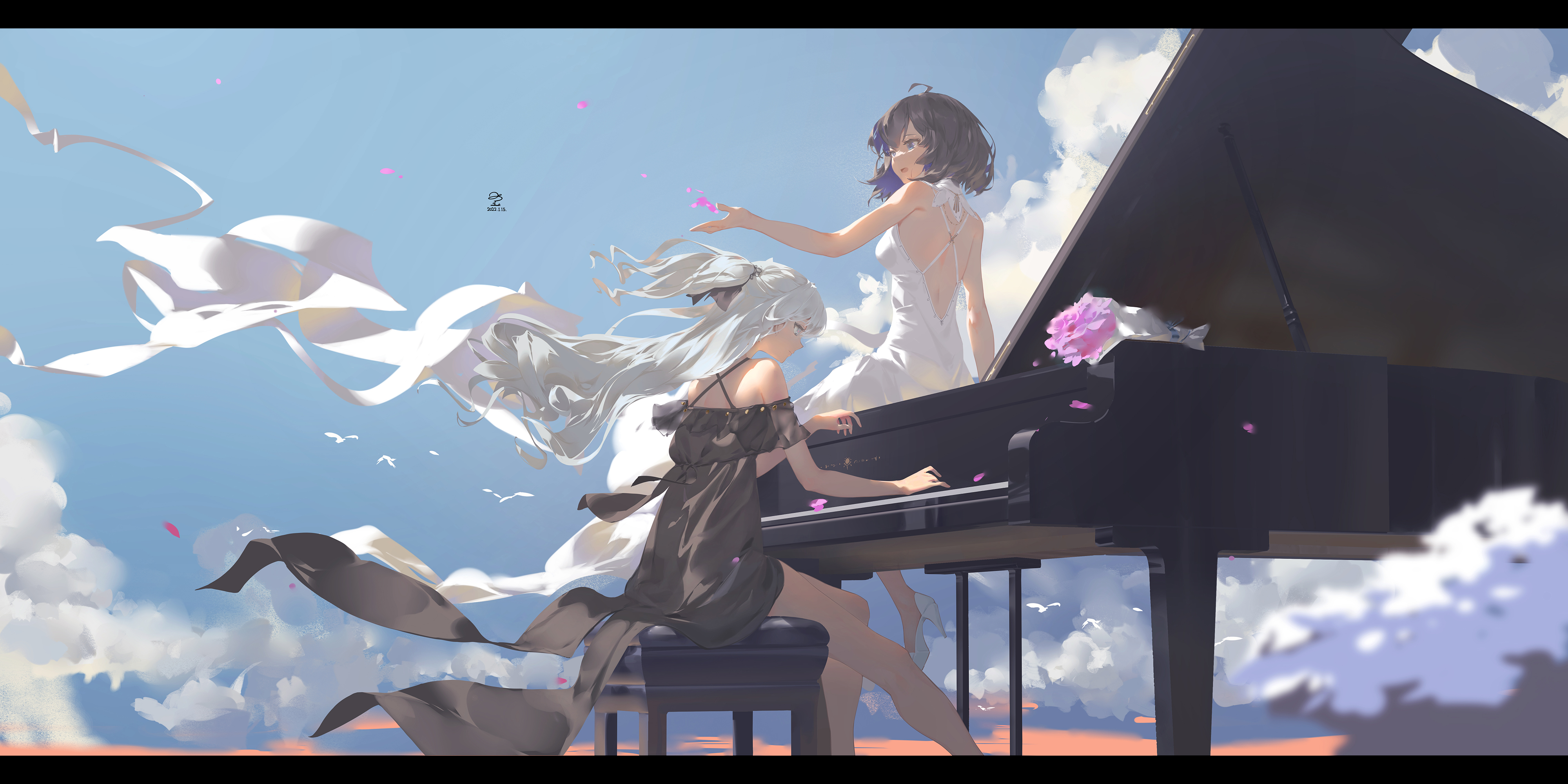 【插画美图】瞳孔如海一般，肌肤雪白的希儿 崩坏3 希儿·芙乐艾同人插画壁纸推荐 P站美图-第4张