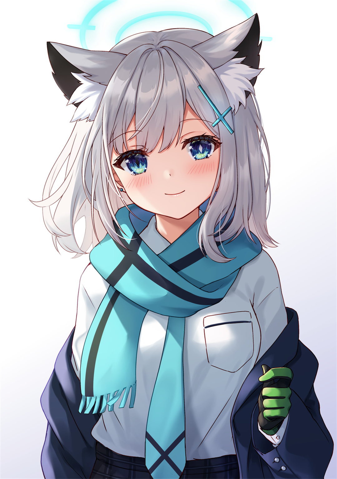 【插画美图】兽耳娘来啦，不进来你就后悔吧！碧蓝档案 砂狼白子同人角色插画推荐 P站美图-第11张