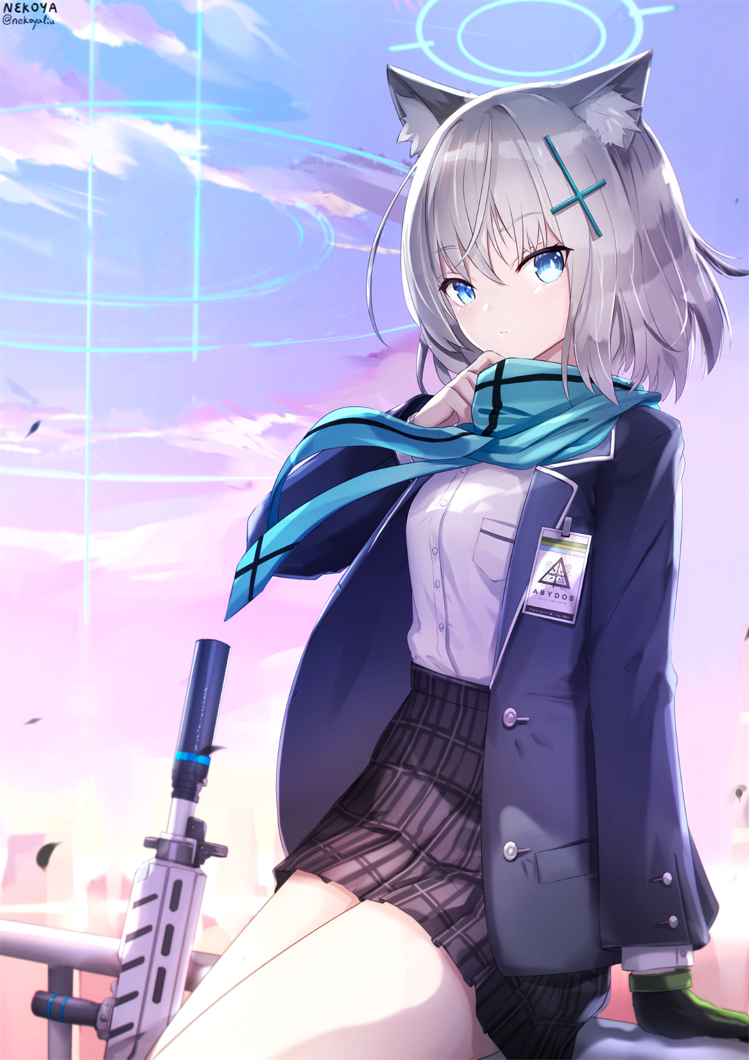 【插画美图】兽耳娘来啦，不进来你就后悔吧！碧蓝档案 砂狼白子同人角色插画推荐 P站美图-第5张