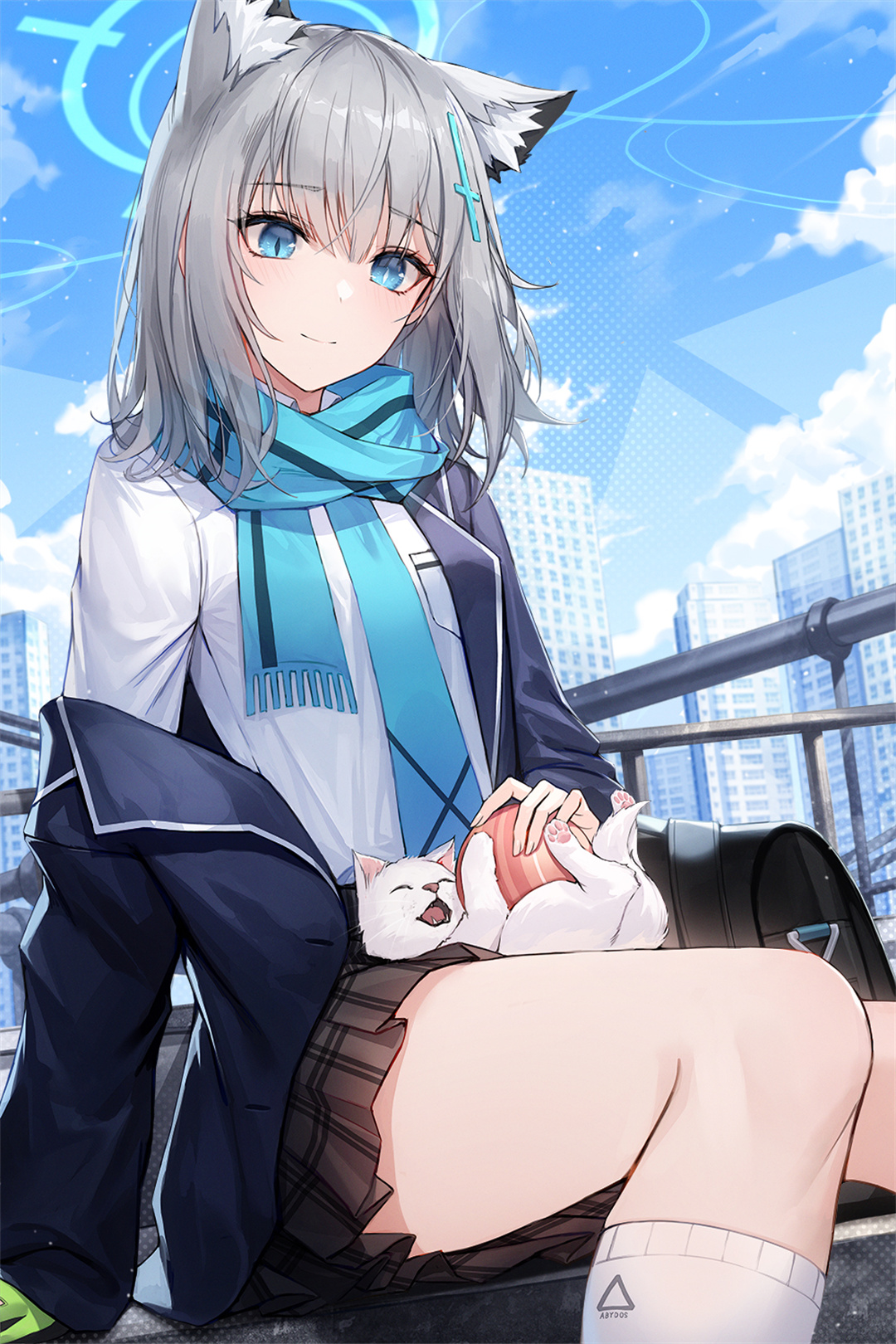 【插画美图】兽耳娘来啦，不进来你就后悔吧！碧蓝档案 砂狼白子同人角色插画推荐 P站美图-第6张