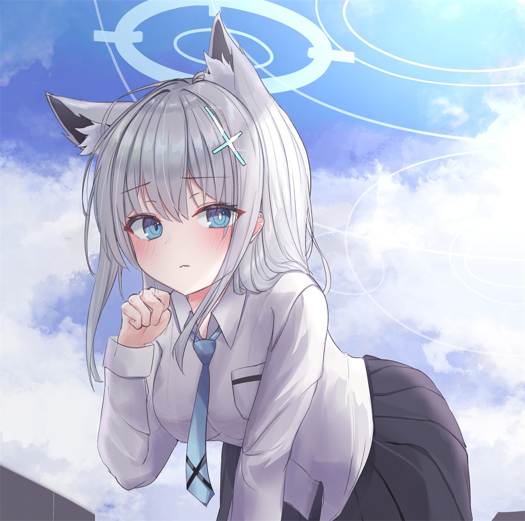 【插画美图】兽耳娘来啦，不进来你就后悔吧！碧蓝档案 砂狼白子同人角色插画推荐 P站美图-第4张