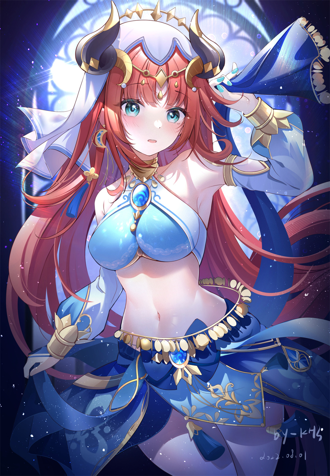 【插画美图】就让我为神明，献上花神之舞吧~  原神 妮露同人插画壁纸推荐 P站美图-第2张