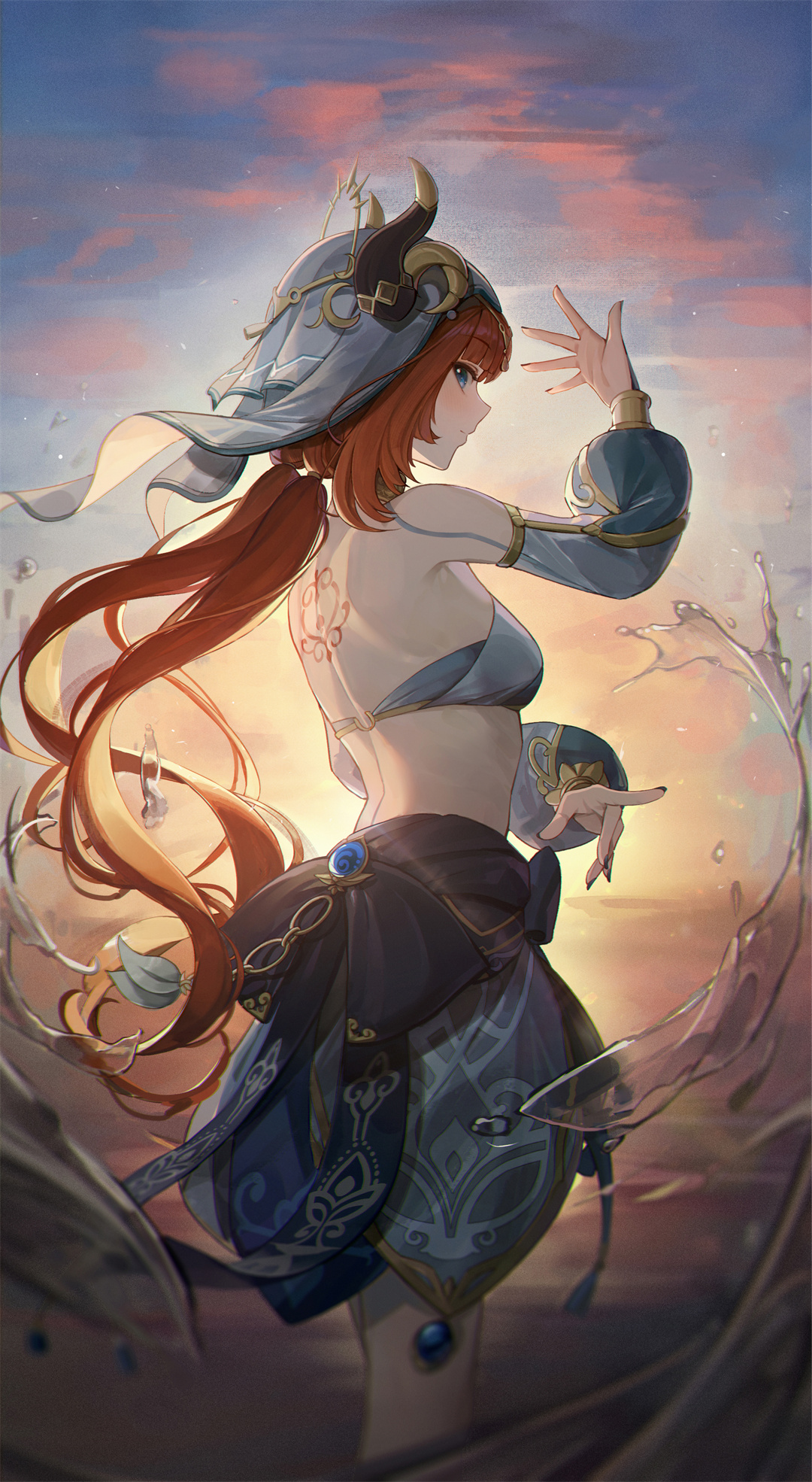【插画美图】就让我为神明，献上花神之舞吧~  原神 妮露同人插画壁纸推荐 P站美图-第5张