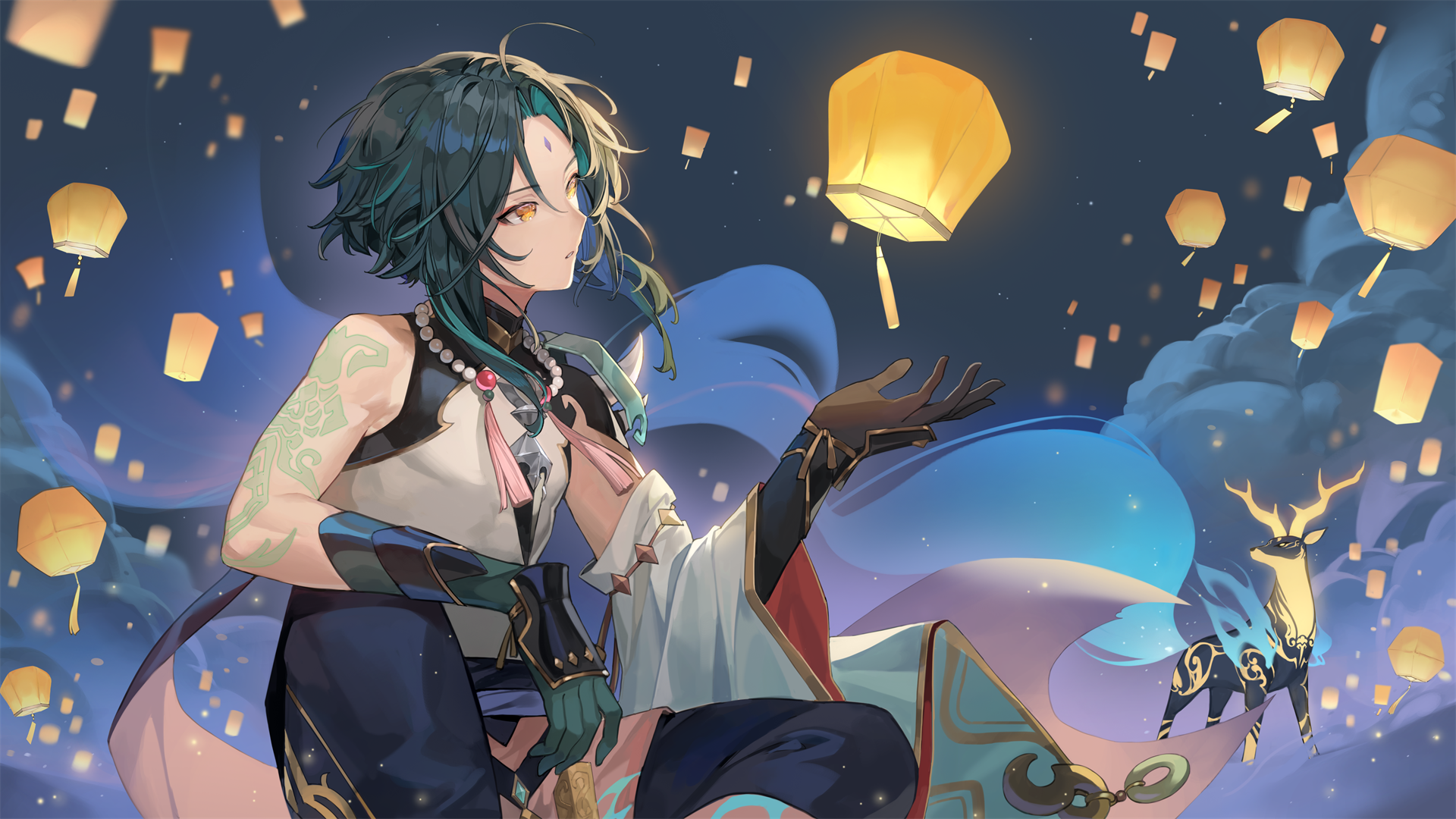 【插画美图】护法夜叉大将  原神 魈同人角色插画推荐 P站美图-第2张