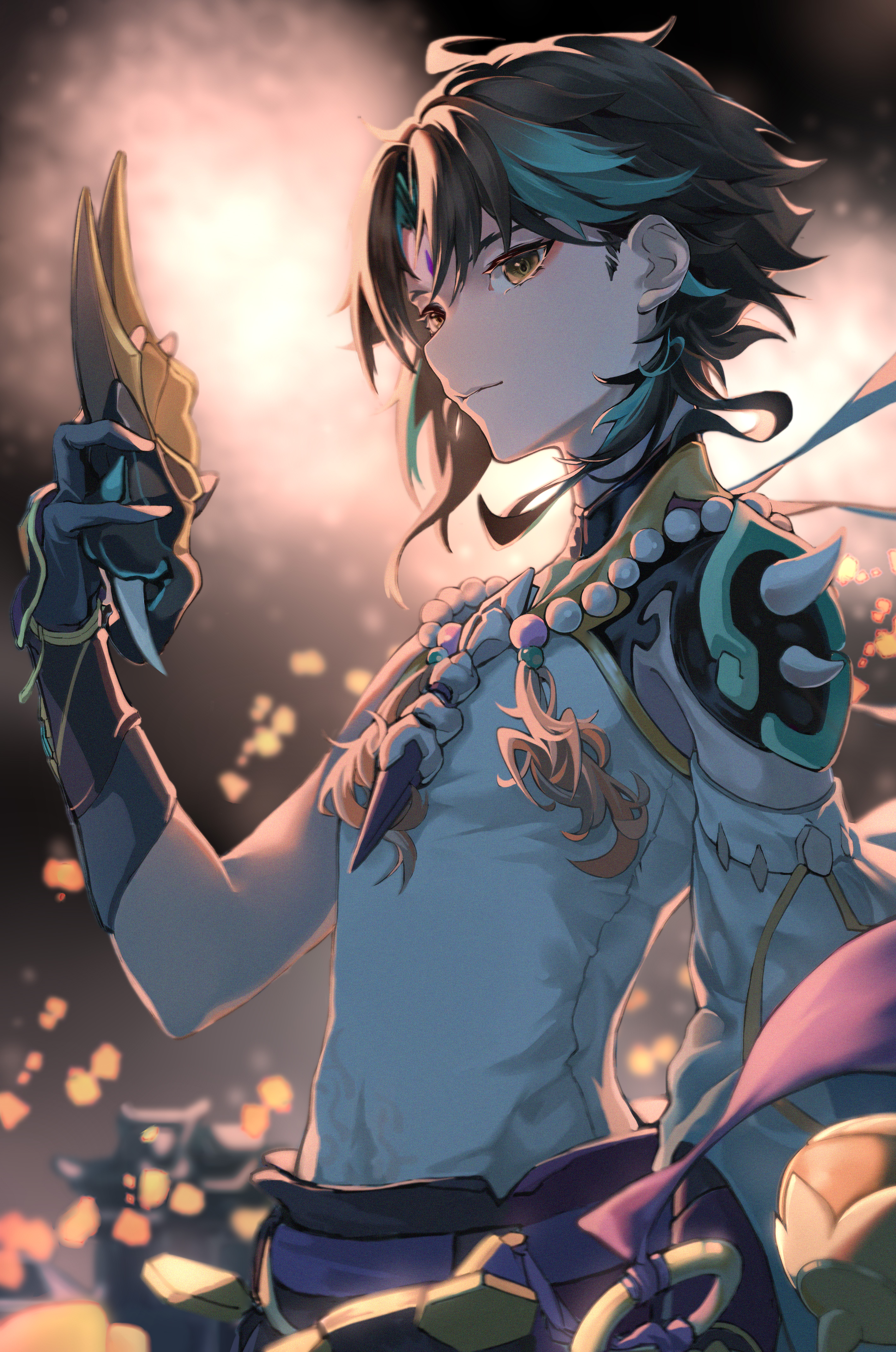 【插画美图】护法夜叉大将  原神 魈同人角色插画推荐 P站美图-第1张