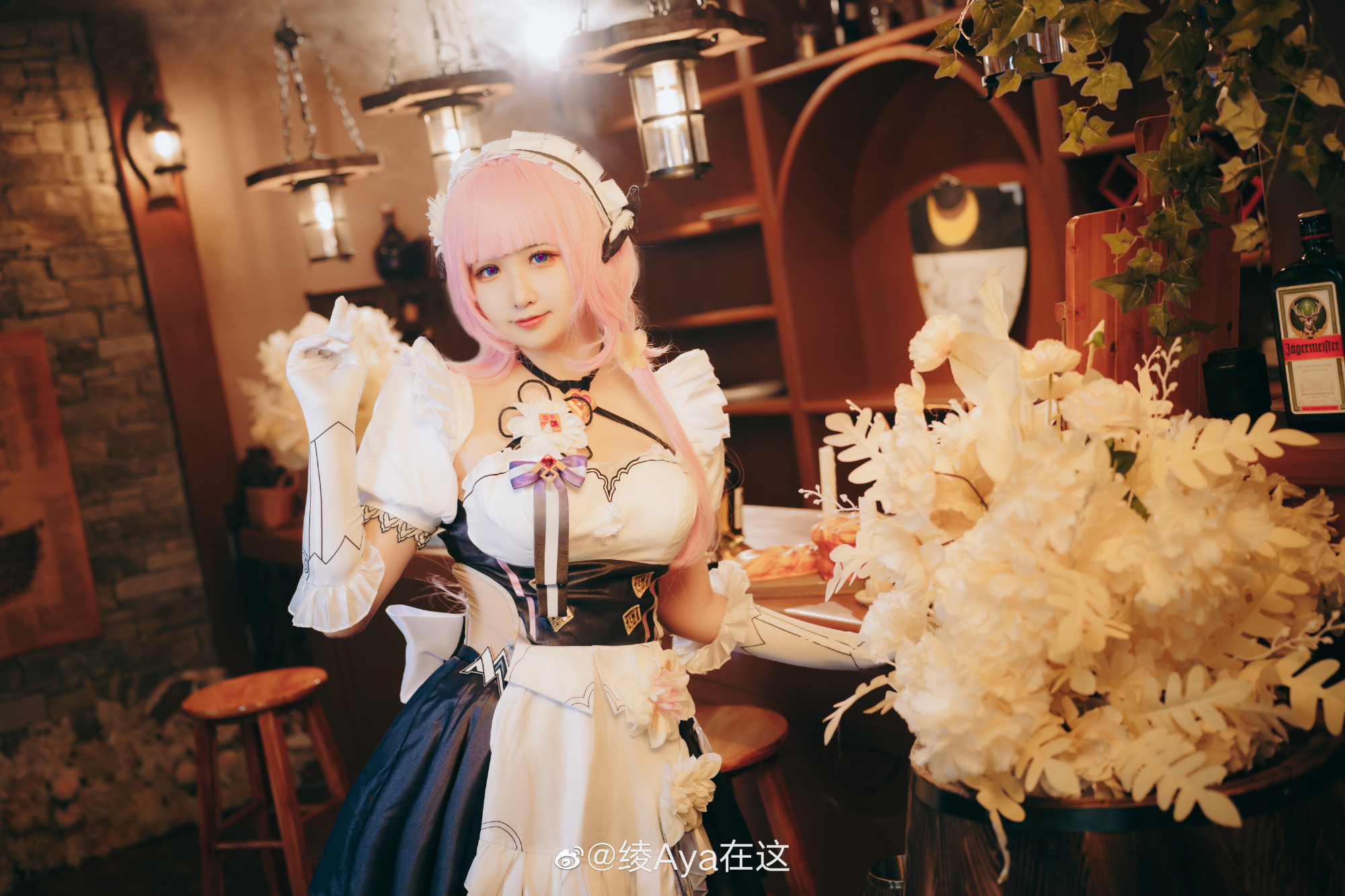 【COS】你可不要被三次元的女人给骗了呀 ♪ 崩坏3 爱莉希雅女仆cos@绫Aya在这 COSPLAY-第1张