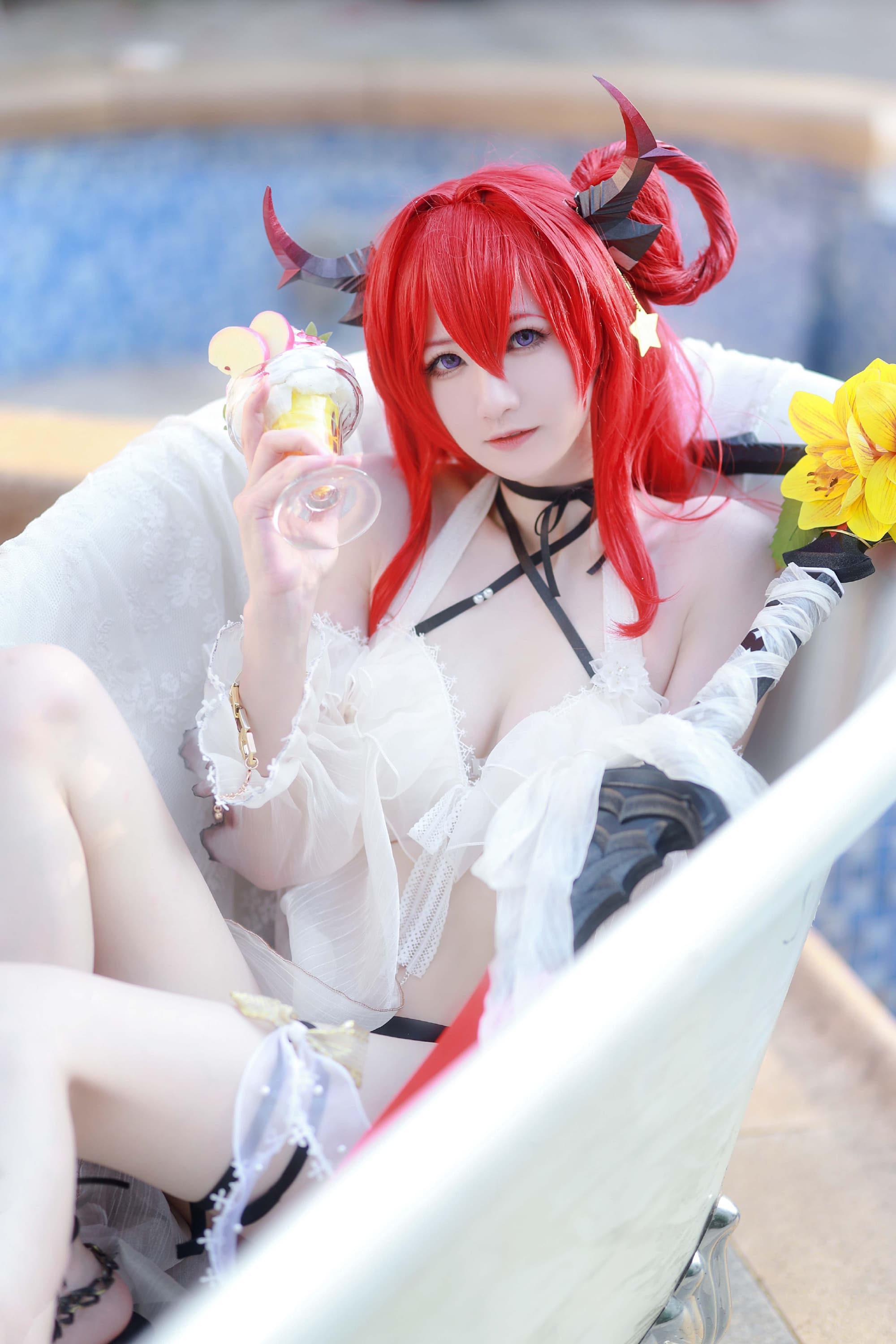 【COS】第一次尝试衣服覆盖率这么低的cos！ 明日方舟 缤纷奇境 CW03 - 史尔特尔@老黄酥糖 COSPLAY-第2张
