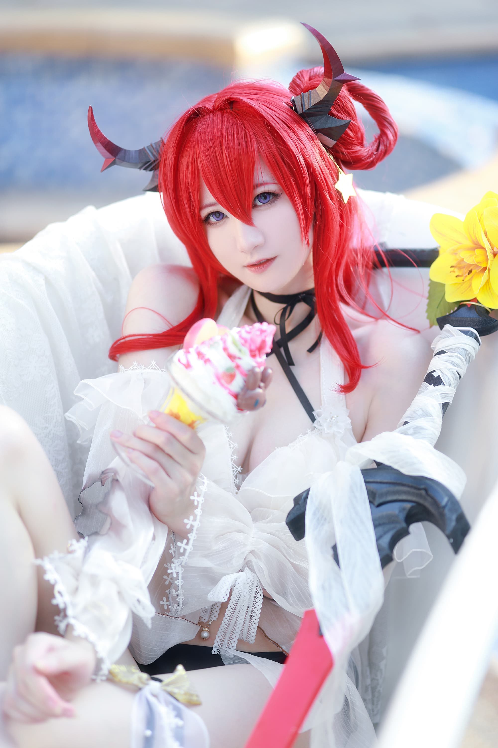 【COS】第一次尝试衣服覆盖率这么低的cos！ 明日方舟 缤纷奇境 CW03 - 史尔特尔@老黄酥糖 COSPLAY-第4张