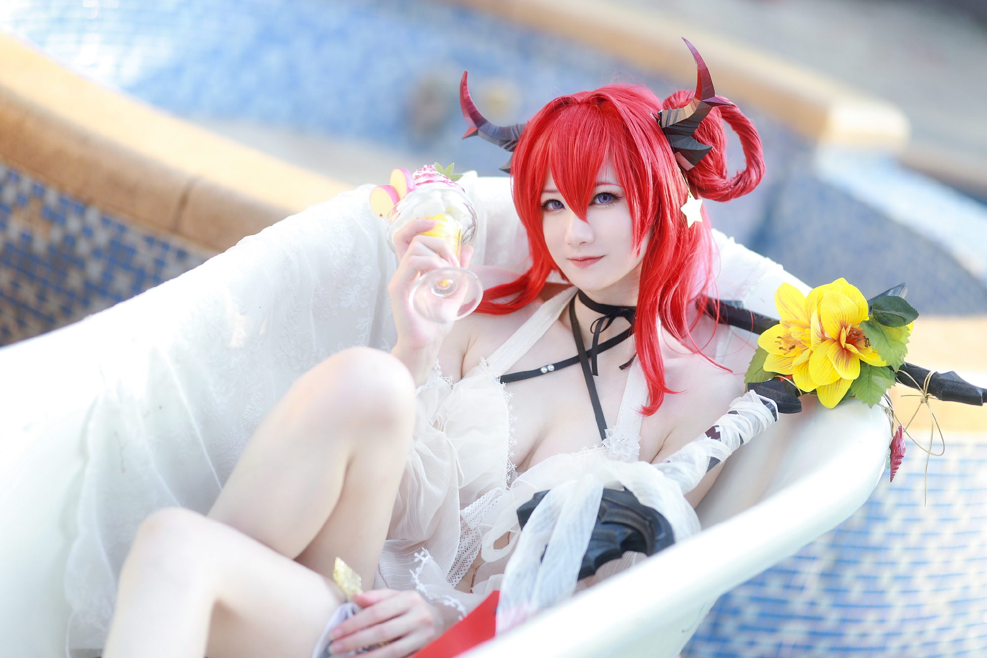 【COS】第一次尝试衣服覆盖率这么低的cos！ 明日方舟 缤纷奇境 CW03 - 史尔特尔@老黄酥糖 COSPLAY-第9张