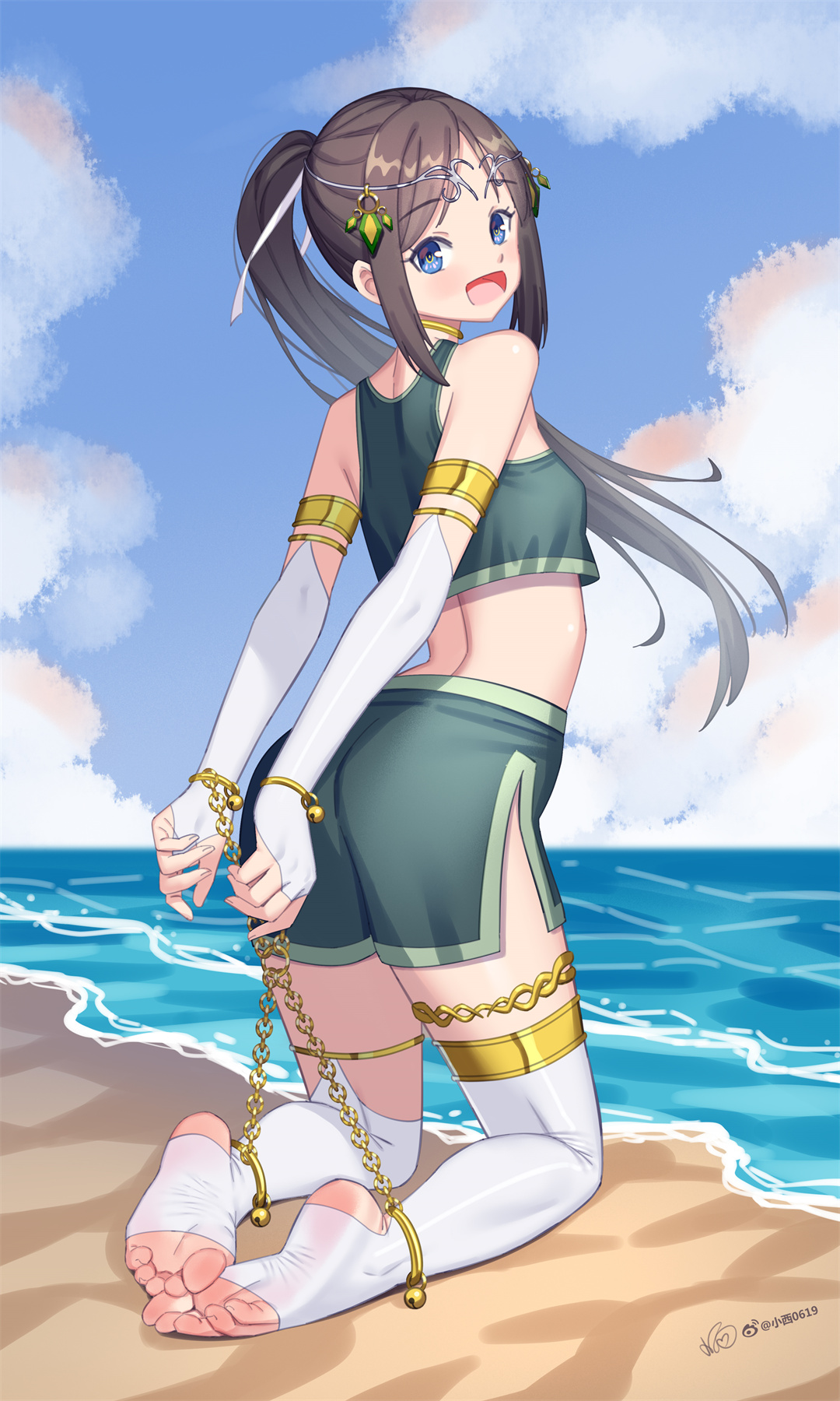私人订制-平胸人设 束缚 连体丝袜 裸足 马尾@小西0619 P站美图-第1张
