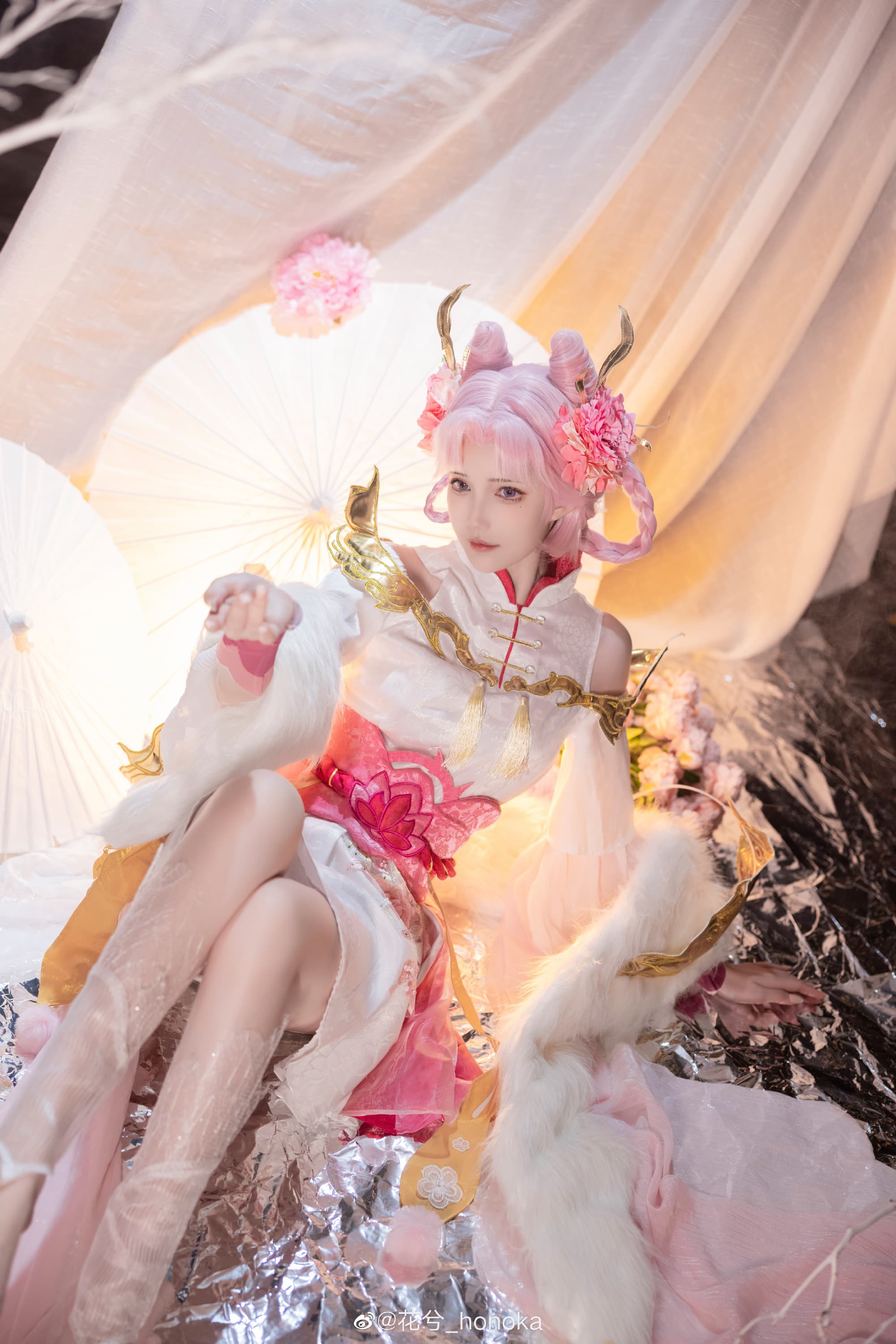 【COS】拒霜有信，归梦无凭 王者荣耀 嫦娥@花兮_honoka COSPLAY-第1张