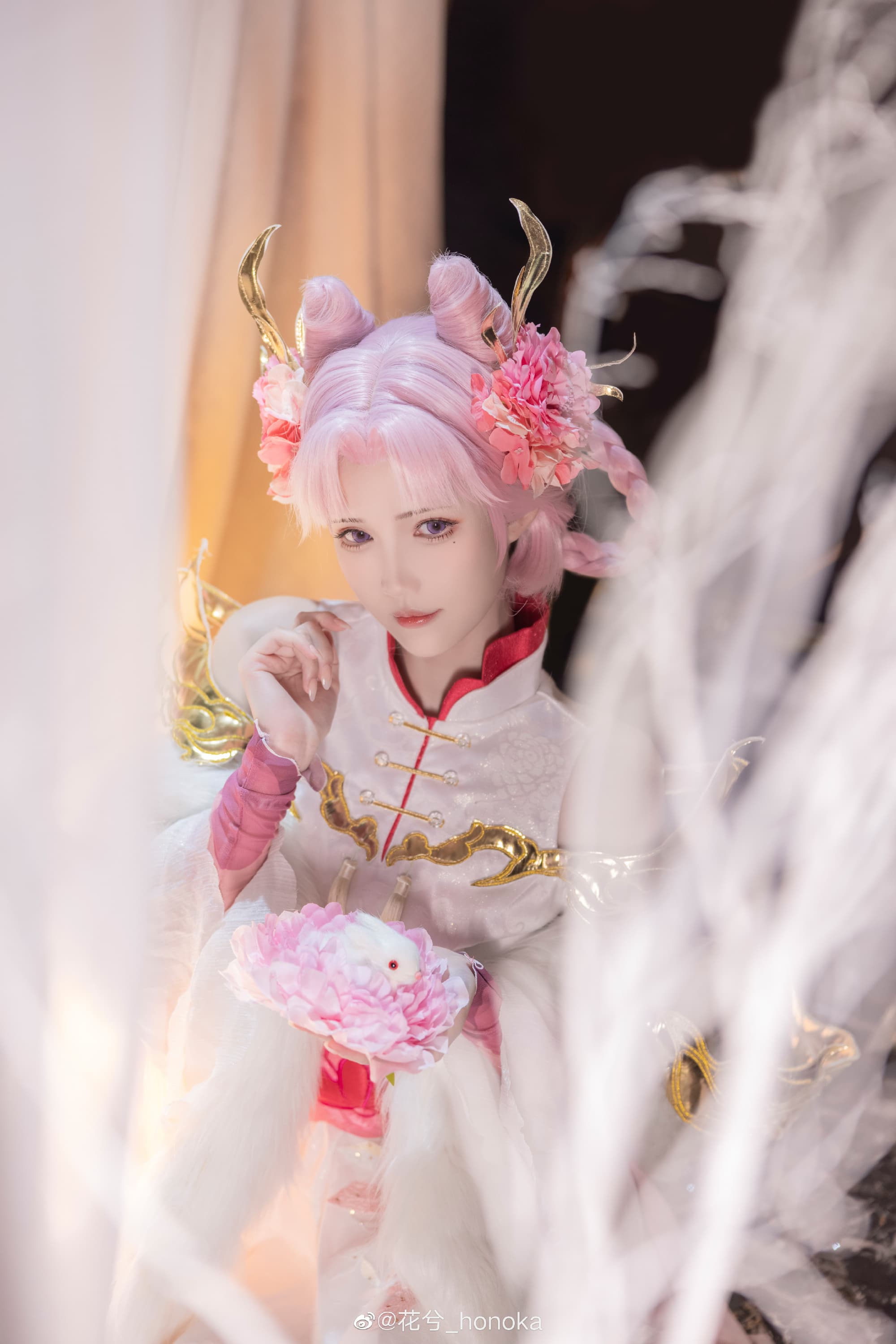 【COS】拒霜有信，归梦无凭 王者荣耀 嫦娥@花兮_honoka COSPLAY-第7张