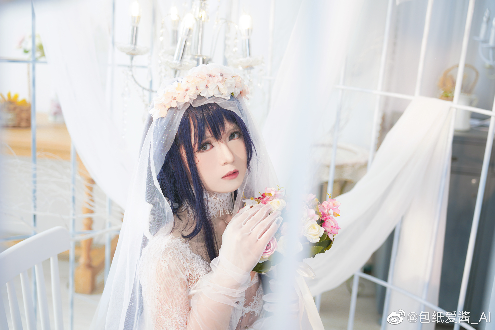 【COS】能穿上这样一身白纱，仿佛是做梦一样呢.....碧蓝航线cos @包纸爱酱_AI COSPLAY-第2张