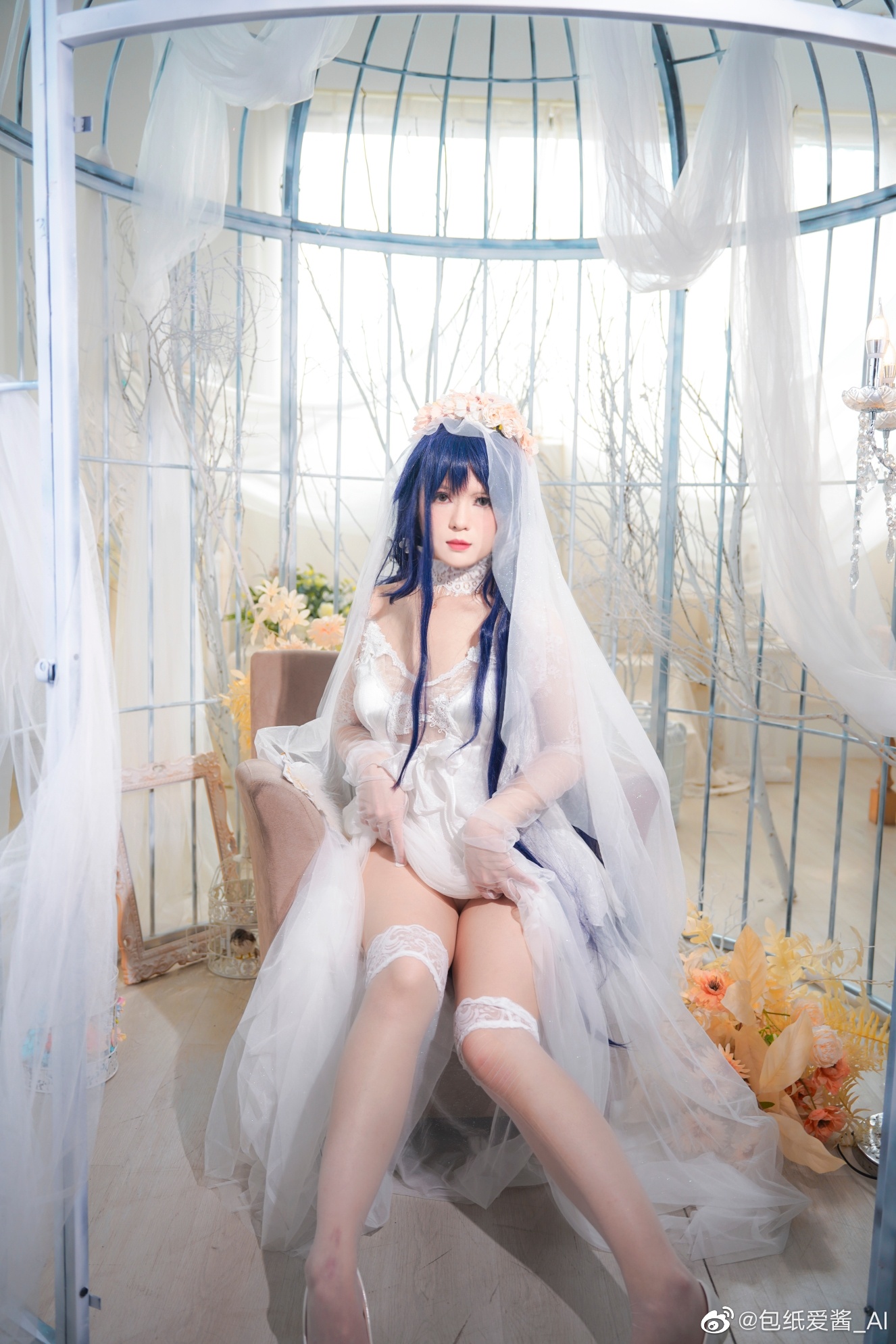【COS】能穿上这样一身白纱，仿佛是做梦一样呢.....碧蓝航线cos @包纸爱酱_AI COSPLAY-第3张