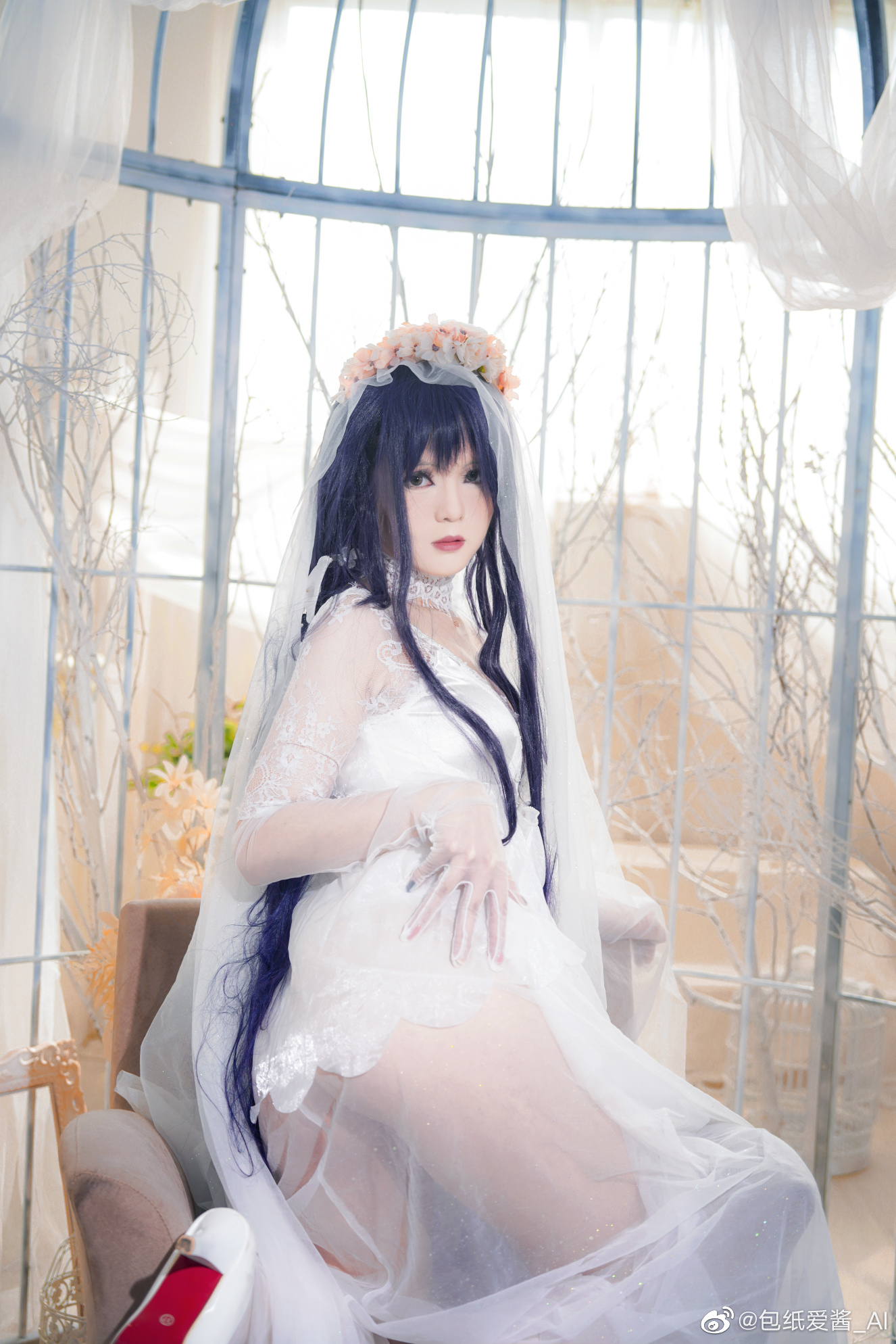 【COS】能穿上这样一身白纱，仿佛是做梦一样呢.....碧蓝航线cos @包纸爱酱_AI COSPLAY-第4张