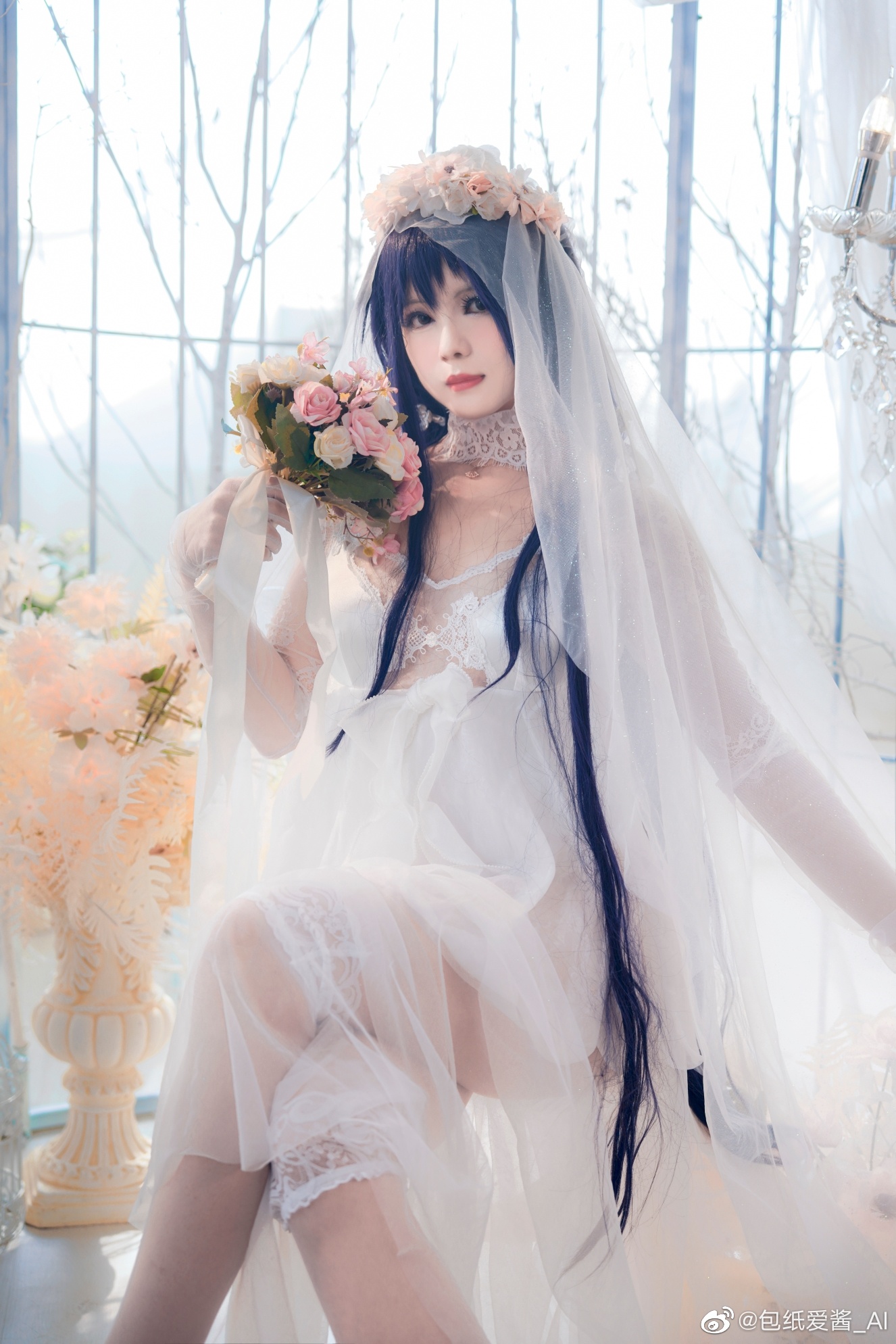 【COS】能穿上这样一身白纱，仿佛是做梦一样呢.....碧蓝航线cos @包纸爱酱_AI COSPLAY-第5张