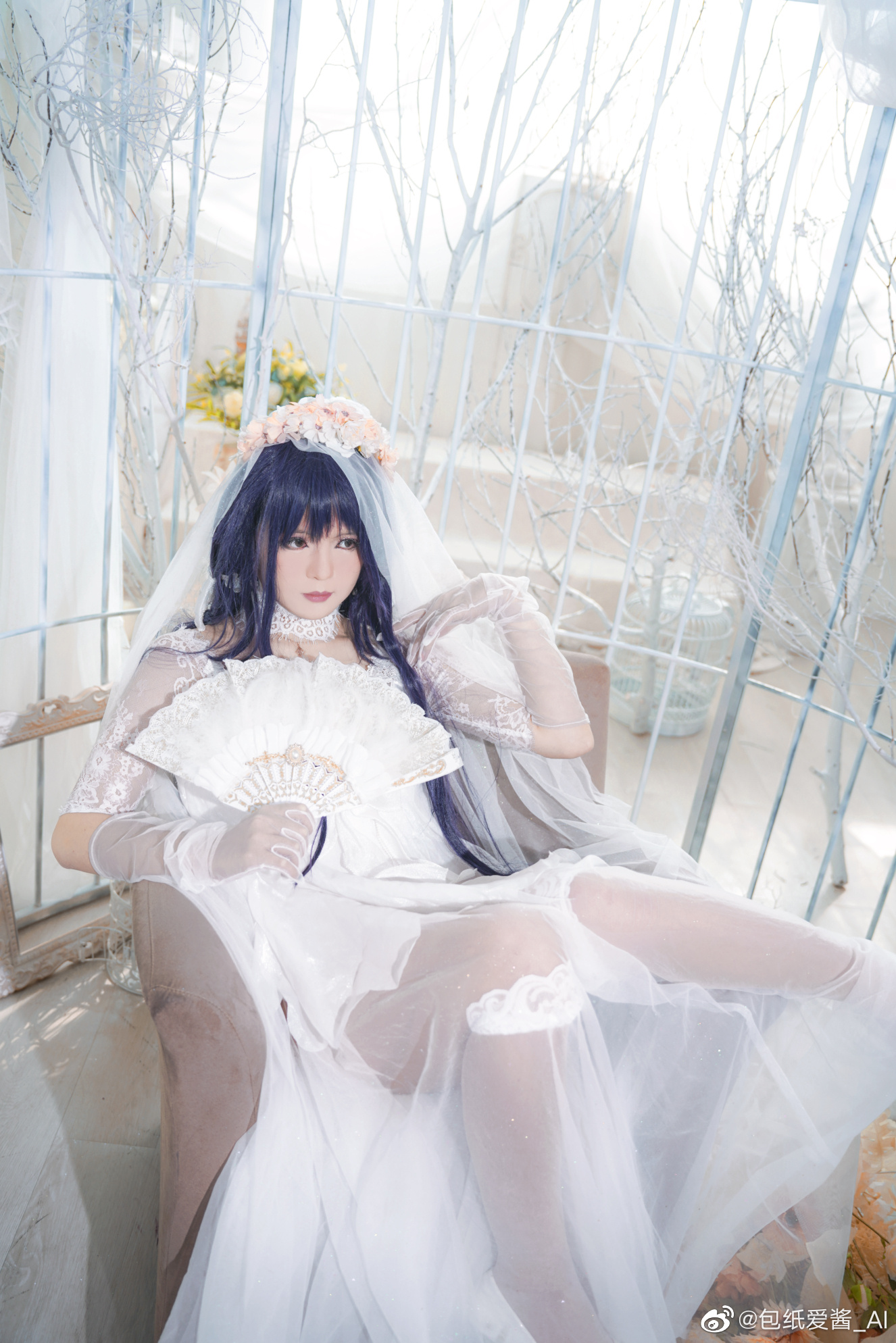【COS】能穿上这样一身白纱，仿佛是做梦一样呢.....碧蓝航线cos @包纸爱酱_AI COSPLAY-第9张