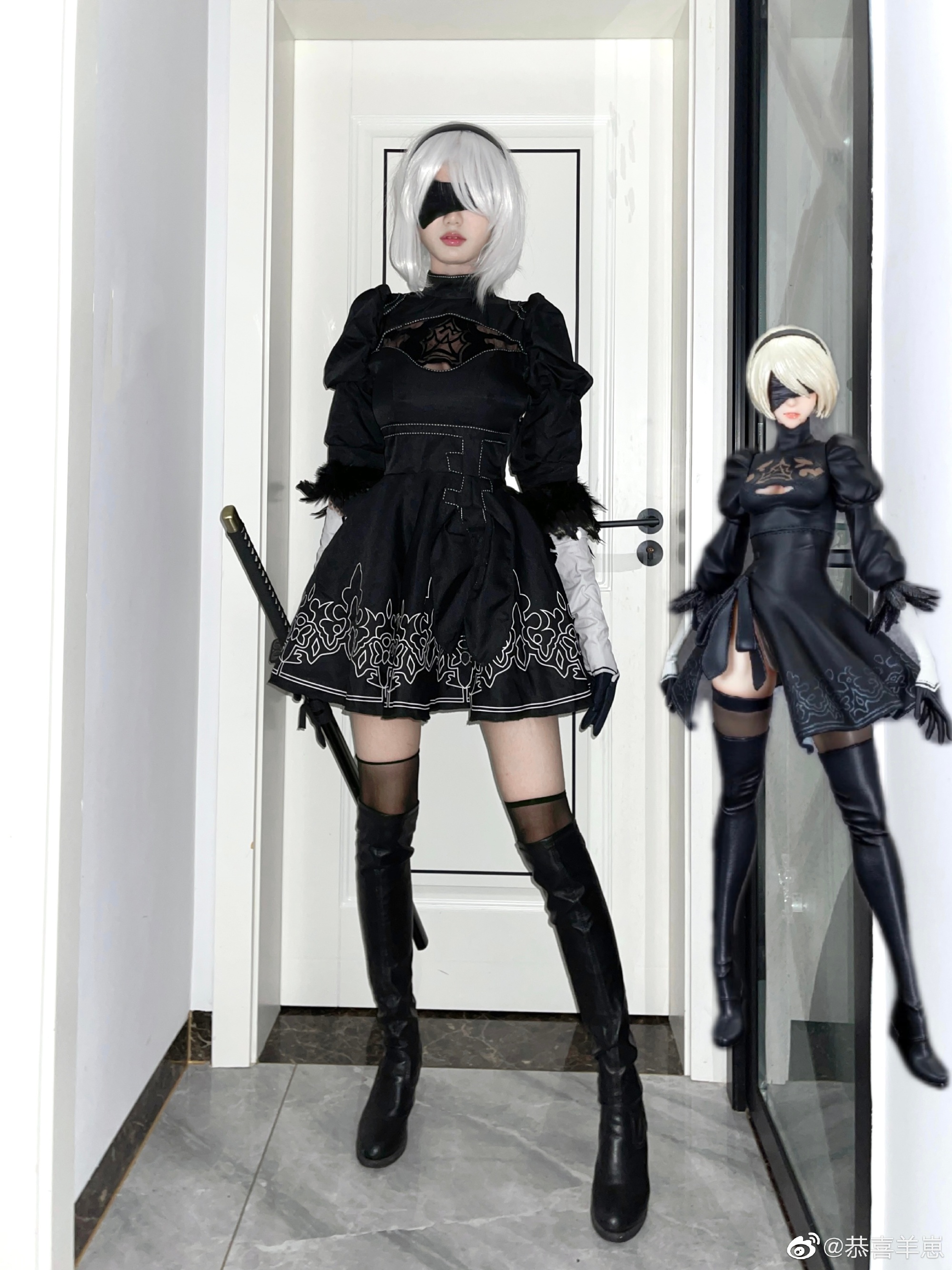 【COS】我从未留意过，这世界是如此的美丽 尼尔:机械纪元 2b小姐姐@恭喜羊崽 COSPLAY-第1张