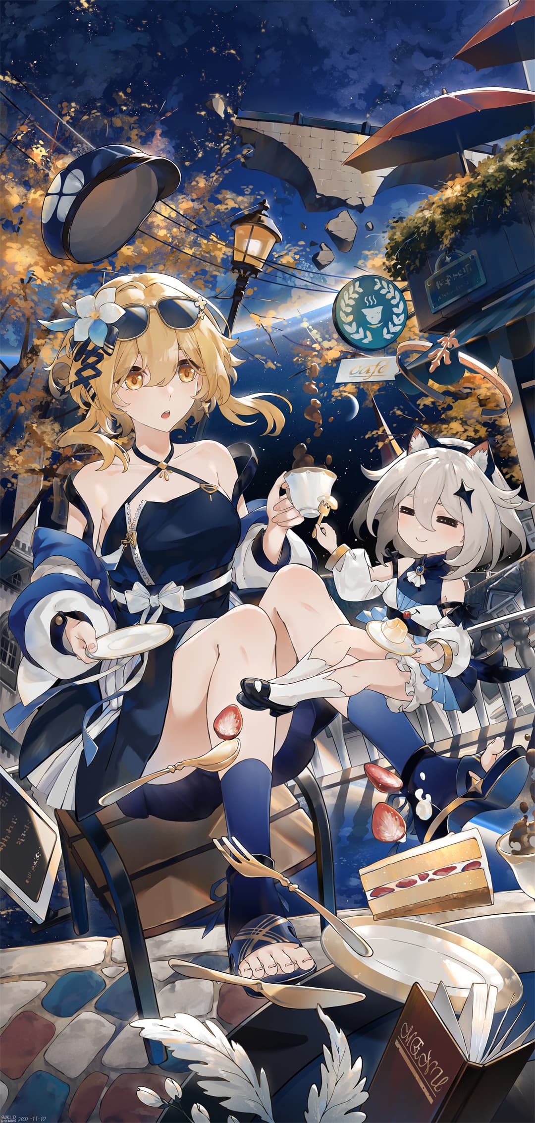 P站插画 美图 原神 荧 派蒙 少女 同人@SWKL:D P站美图-第1张