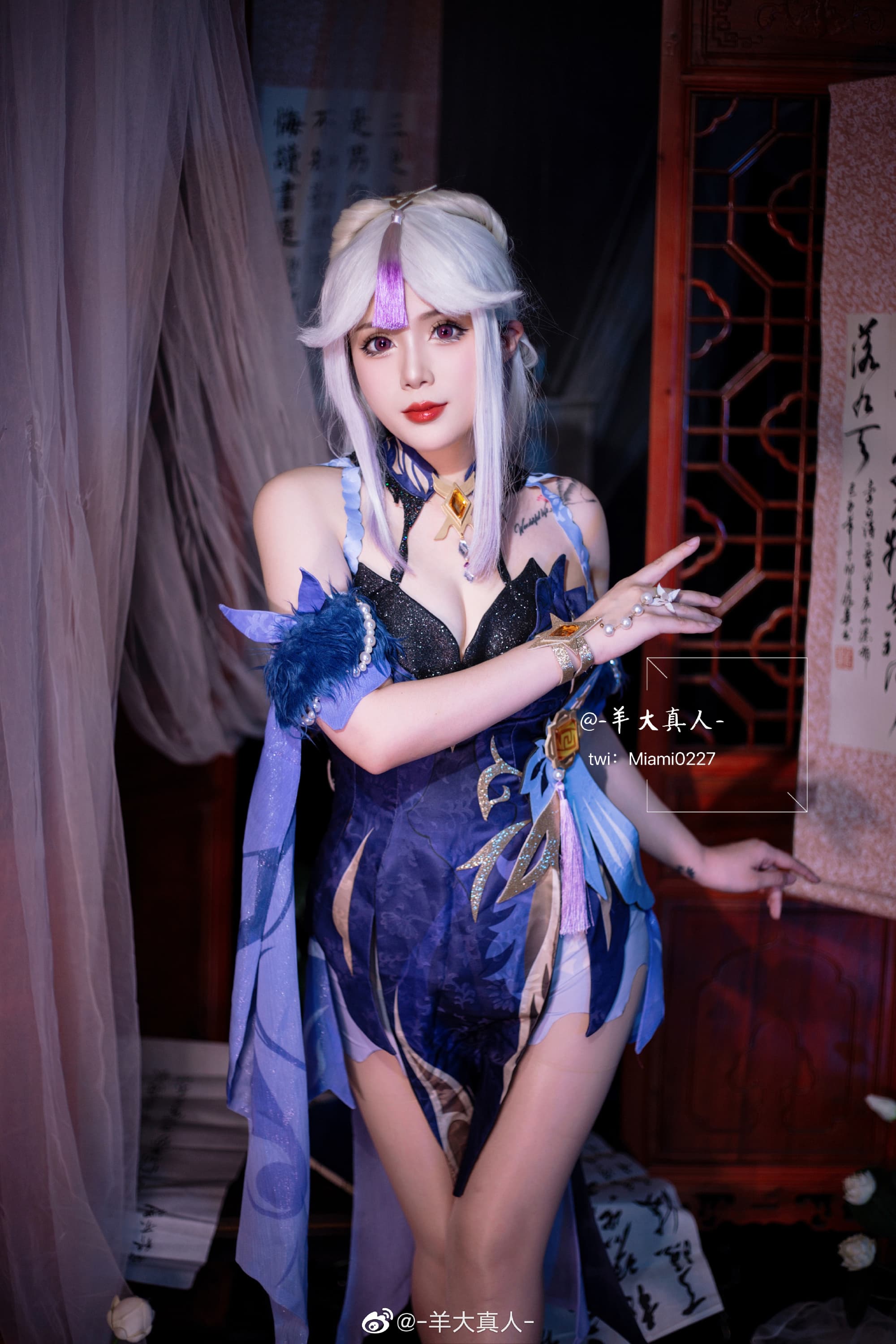 【COS】如若漩涡魔神再回来， 我不介意再砸一个群玉阁。 原神 ✨凝光「纱中幽兰」@-羊大真人- COSPLAY-第3张