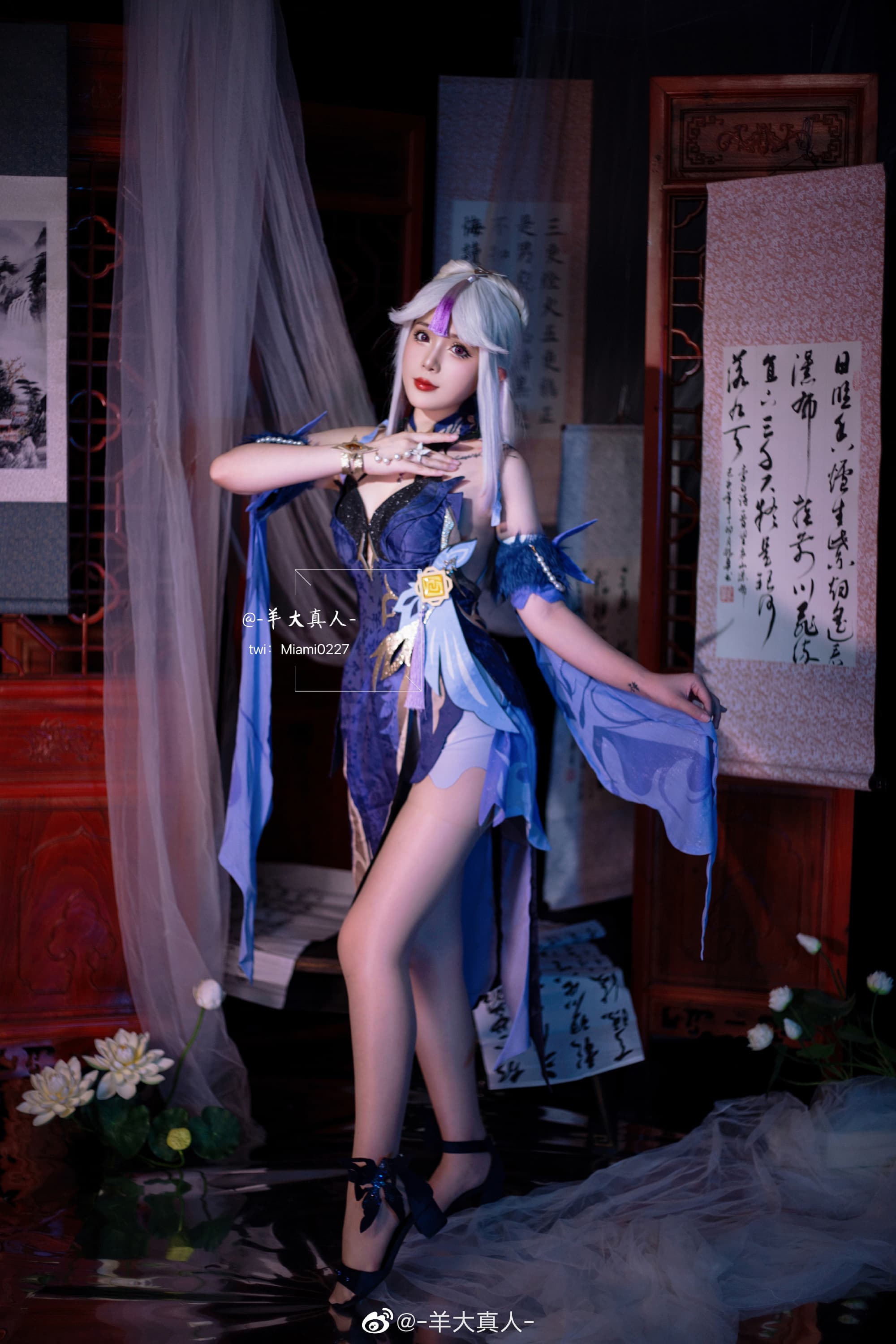 【COS】如若漩涡魔神再回来， 我不介意再砸一个群玉阁。 原神 ✨凝光「纱中幽兰」@-羊大真人- COSPLAY-第8张