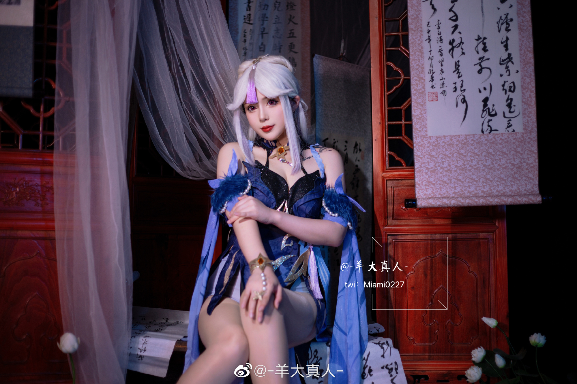 【COS】如若漩涡魔神再回来， 我不介意再砸一个群玉阁。 原神 ✨凝光「纱中幽兰」@-羊大真人- COSPLAY-第9张