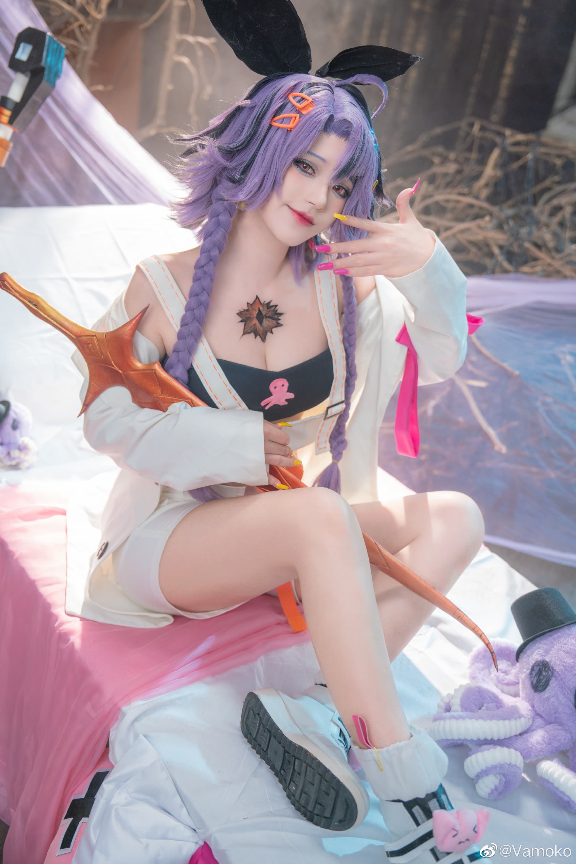 溅到身上了，下次还是你们打吧，我在边上看着就行～@Vamoko COSPLAY-第7张