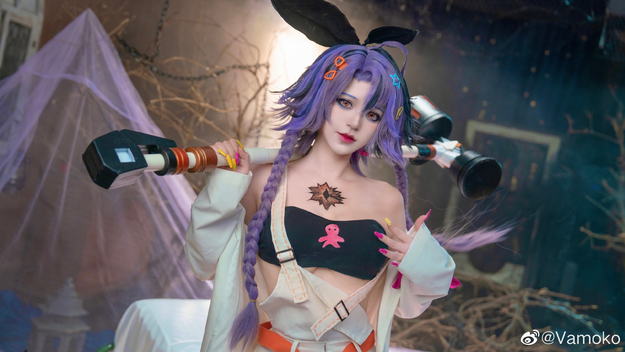 溅到身上了，下次还是你们打吧，我在边上看着就行～@Vamoko COSPLAY-第8张
