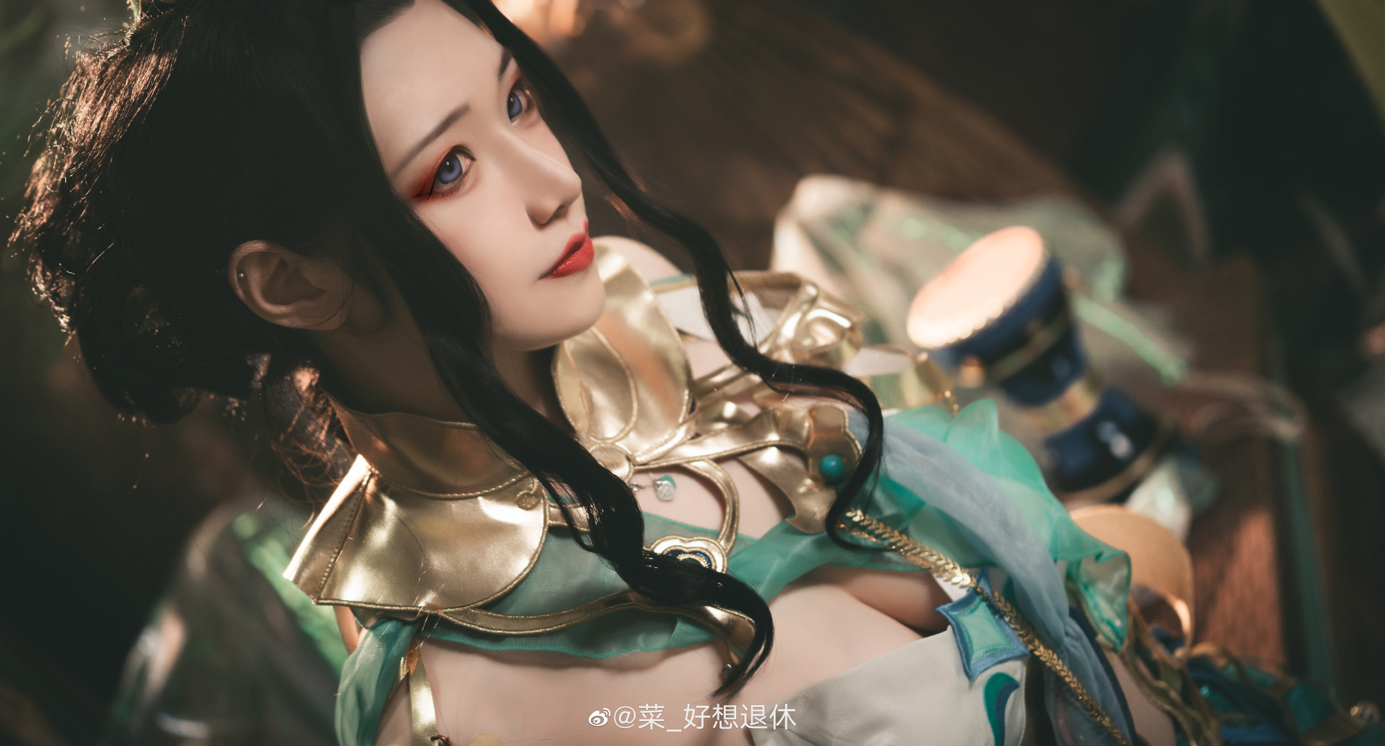 【COS】西风故道听旧梦，昔年弦鼓，昔年旋舞。王者荣耀 貂蝉@菜_好想退休 COSPLAY-第1张