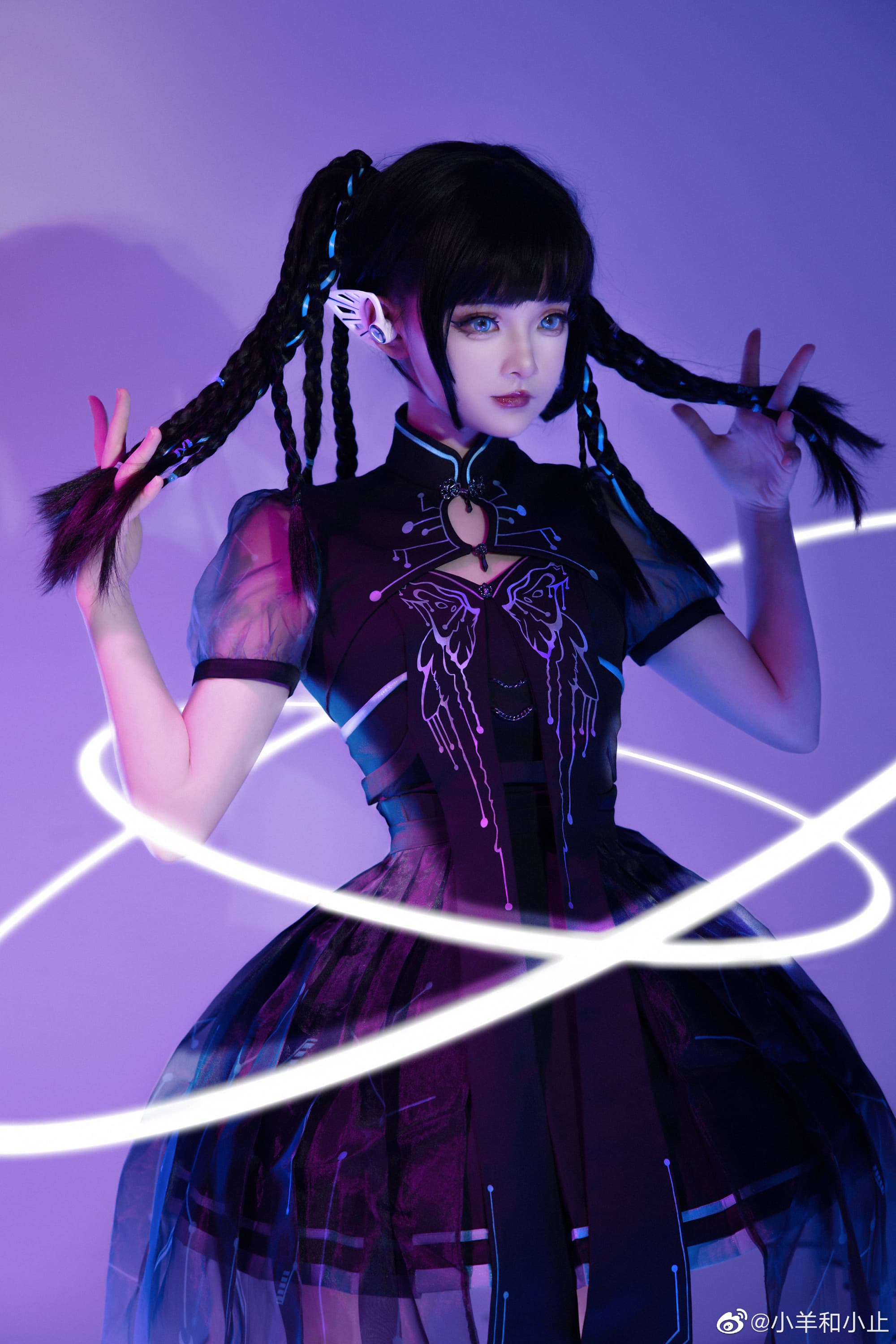lolita 第一次尝试赛博朋克风～ 好酷！@小羊和小止 LOLITA-第1张