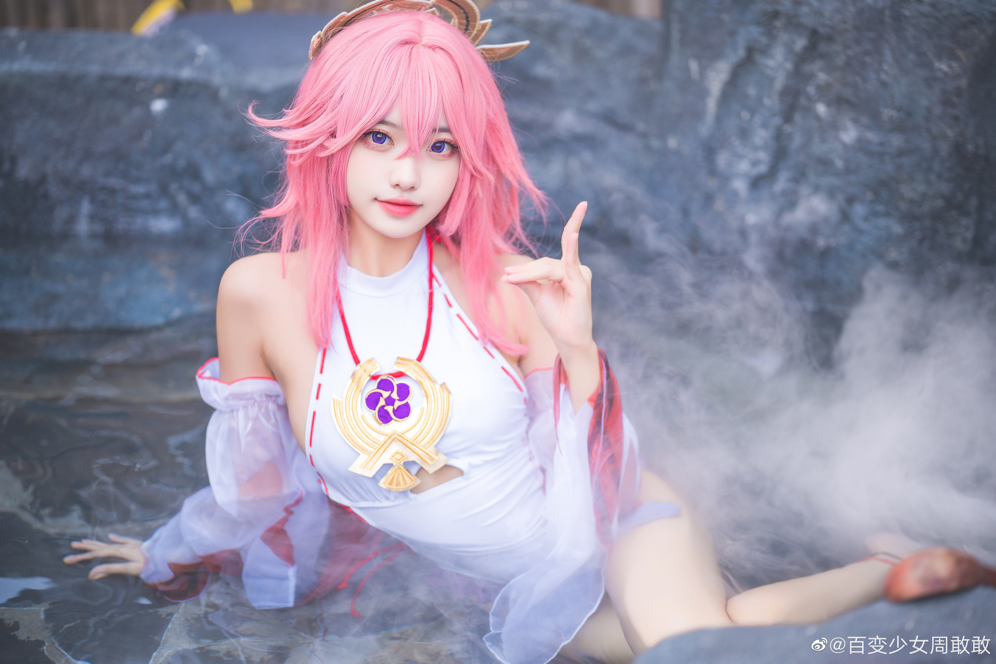 【COS】神子的片子终于发完啦！ 原神 八重神子@百变少女周敢敢 COSPLAY-第7张