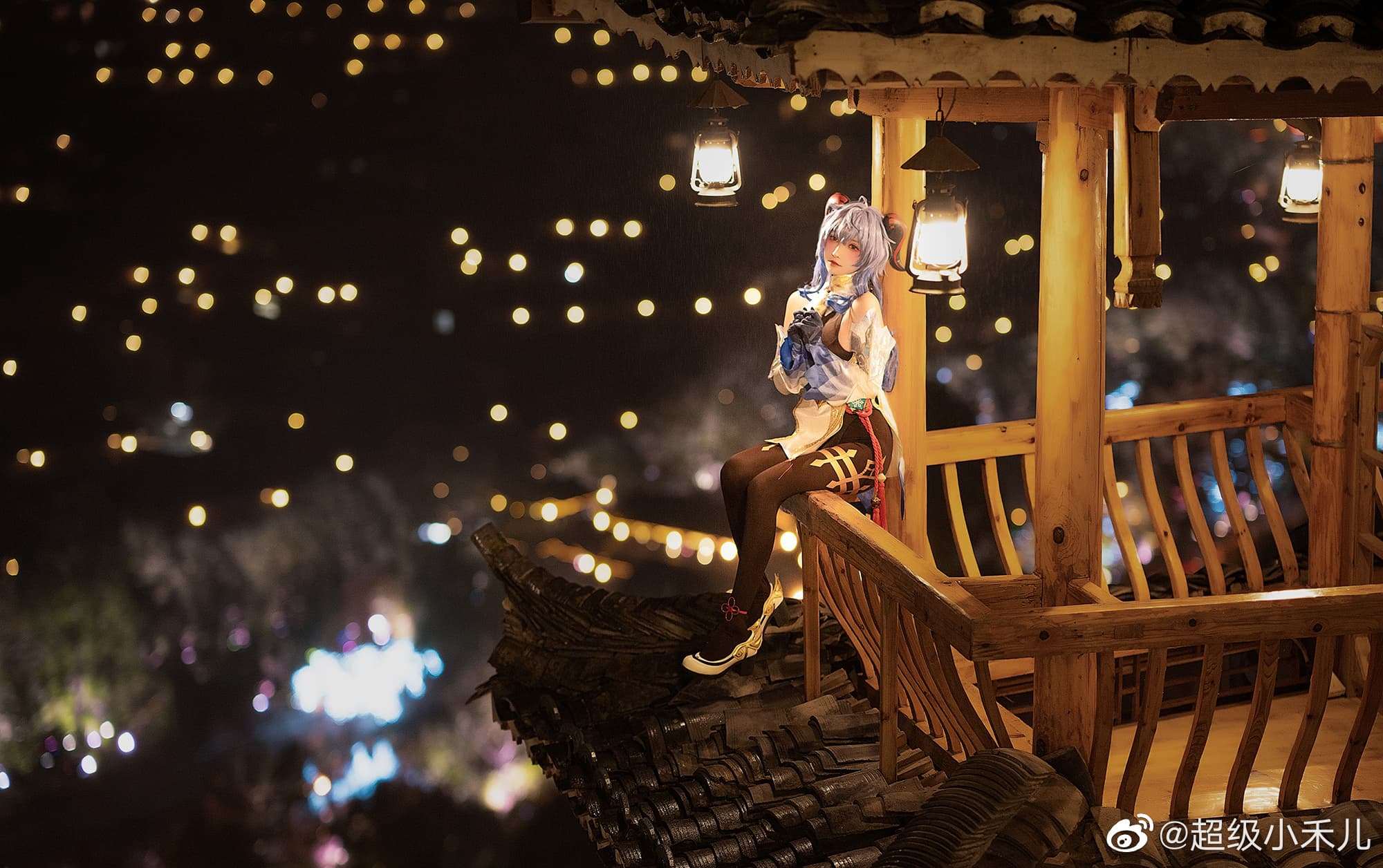 【COS】璃月的夜，结束了，知道了夜晚秘密的你…愿意陪我一起加班吗？原神 甘雨@超级小禾儿 COSPLAY-第3张