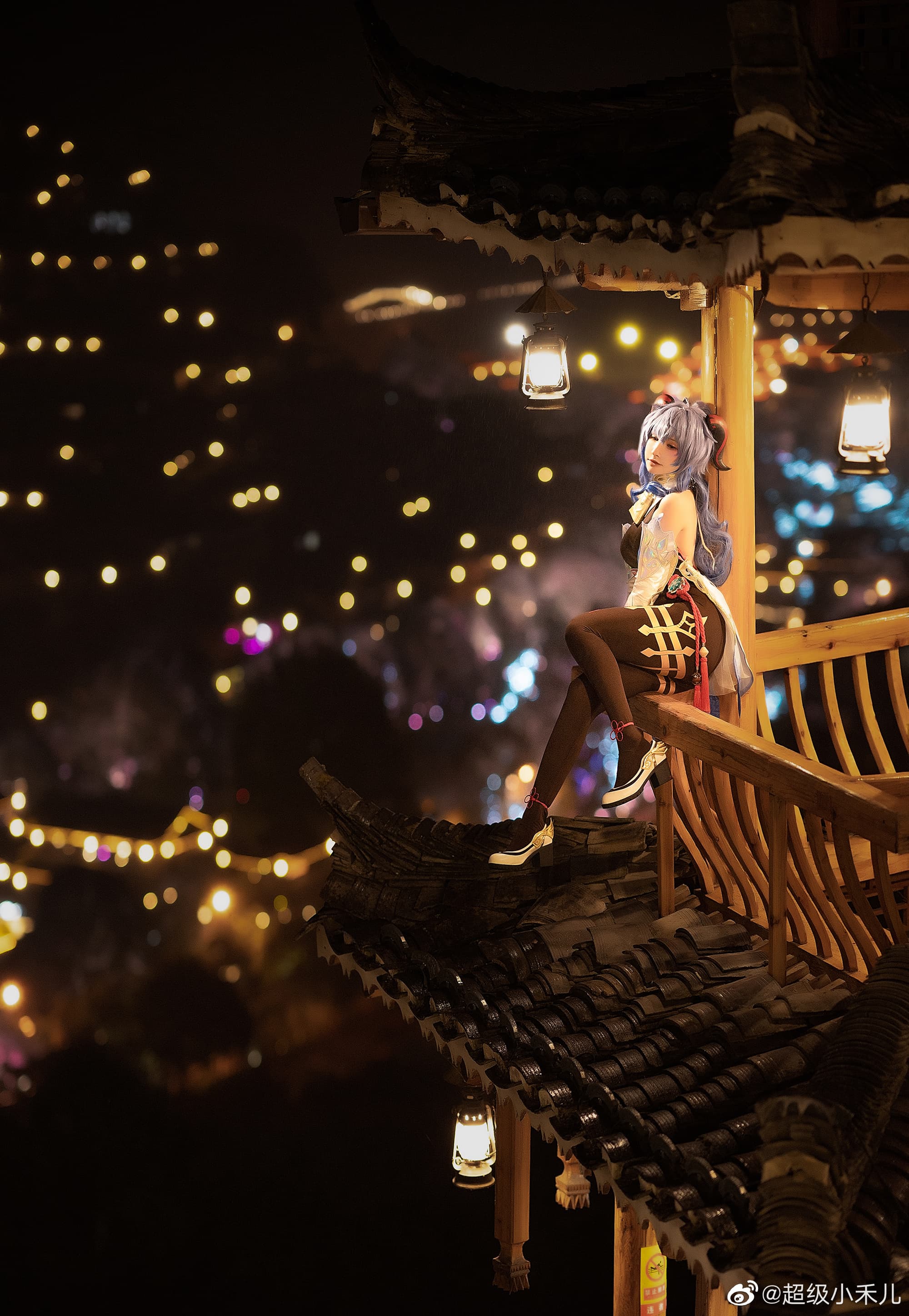 【COS】璃月的夜，结束了，知道了夜晚秘密的你…愿意陪我一起加班吗？原神 甘雨@超级小禾儿 COSPLAY-第5张